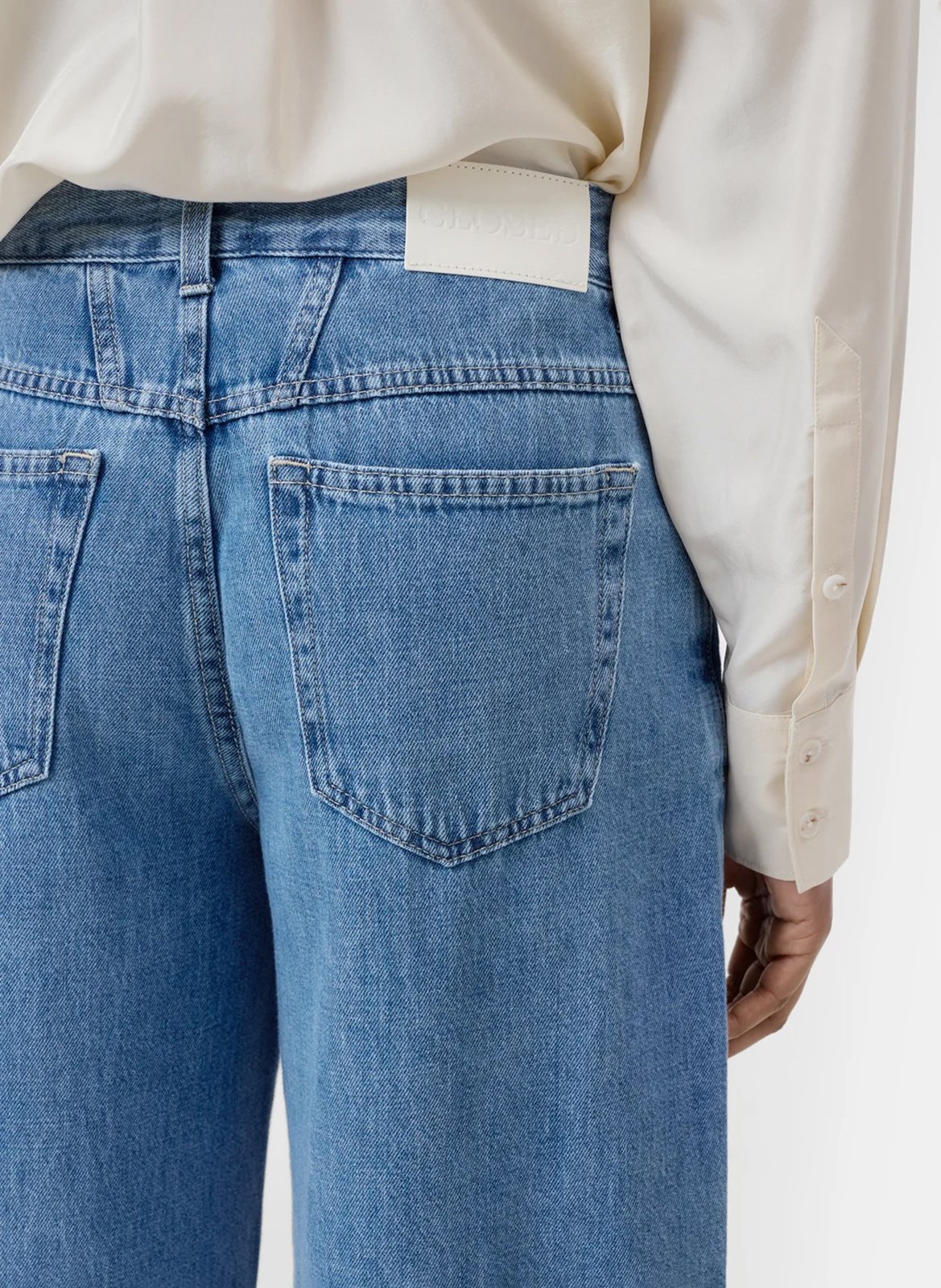 Jean ballon en coton bio CLOSED Bleu