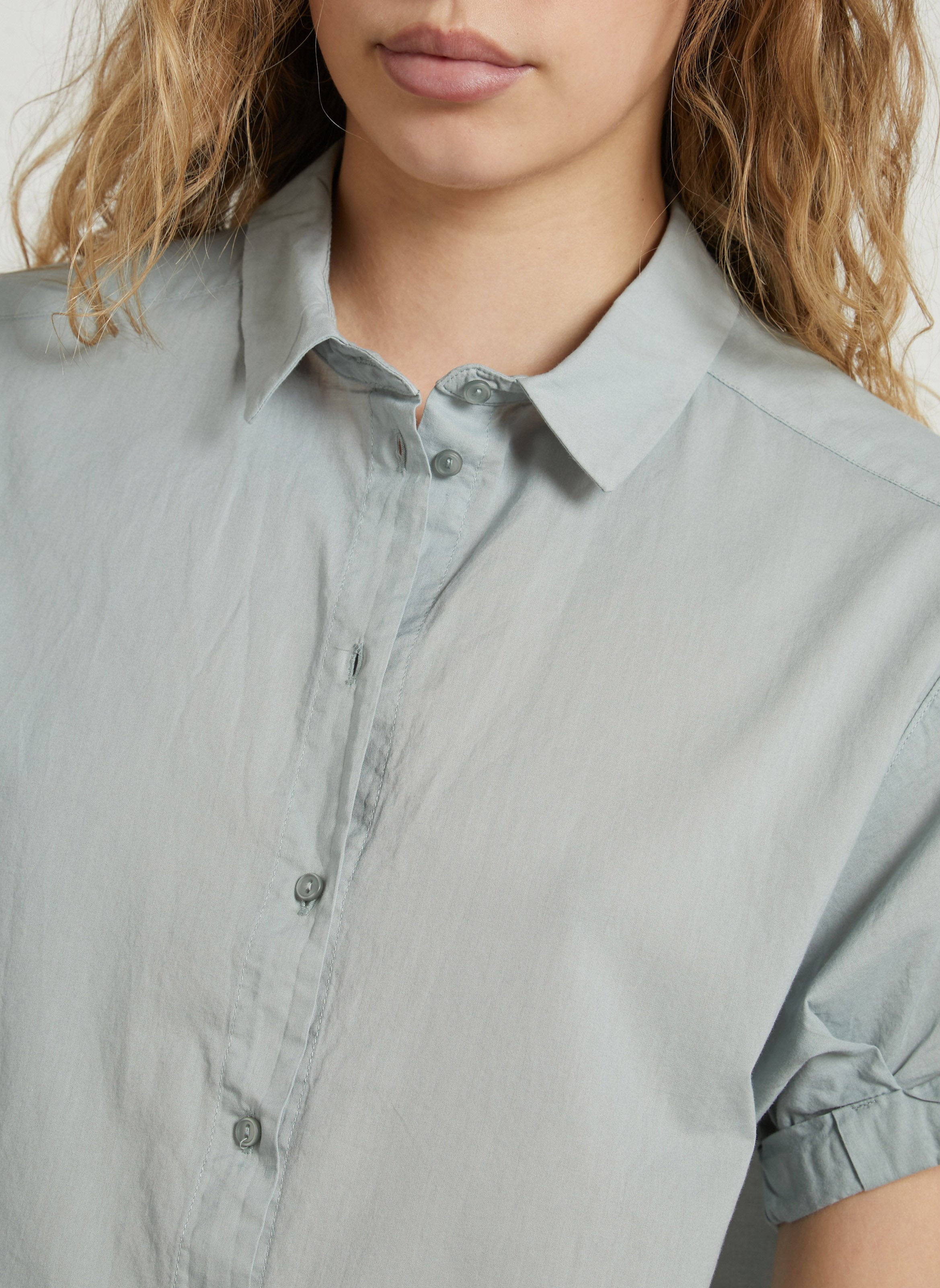 Chemise col classique manches contrastantes en coton SUD EXPRESS Blue