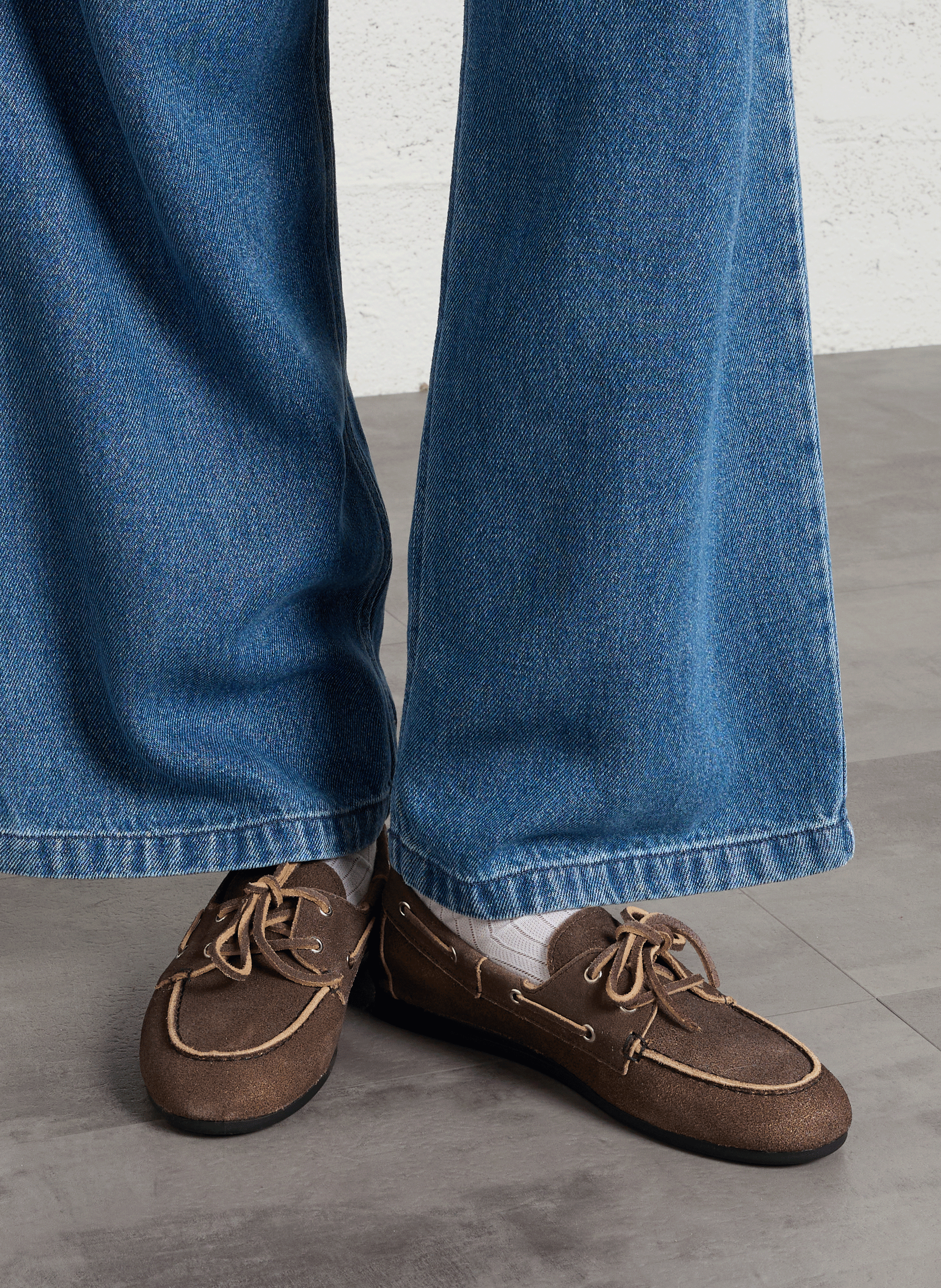 Lederslipper POSA Grau