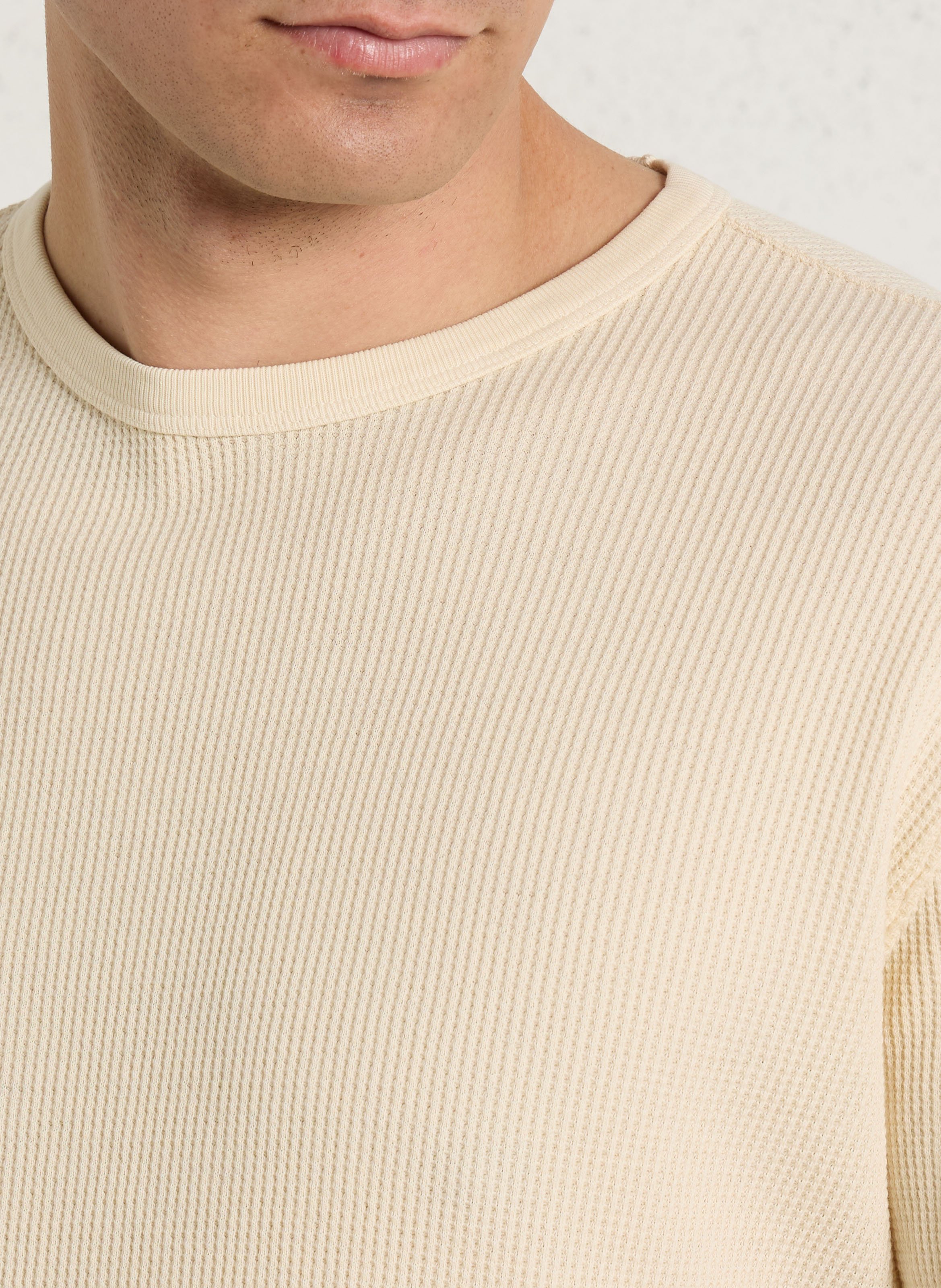 Gerade geschnittenes Rundhals-T-Shirt aus Baumwolle HARTFORD Beige