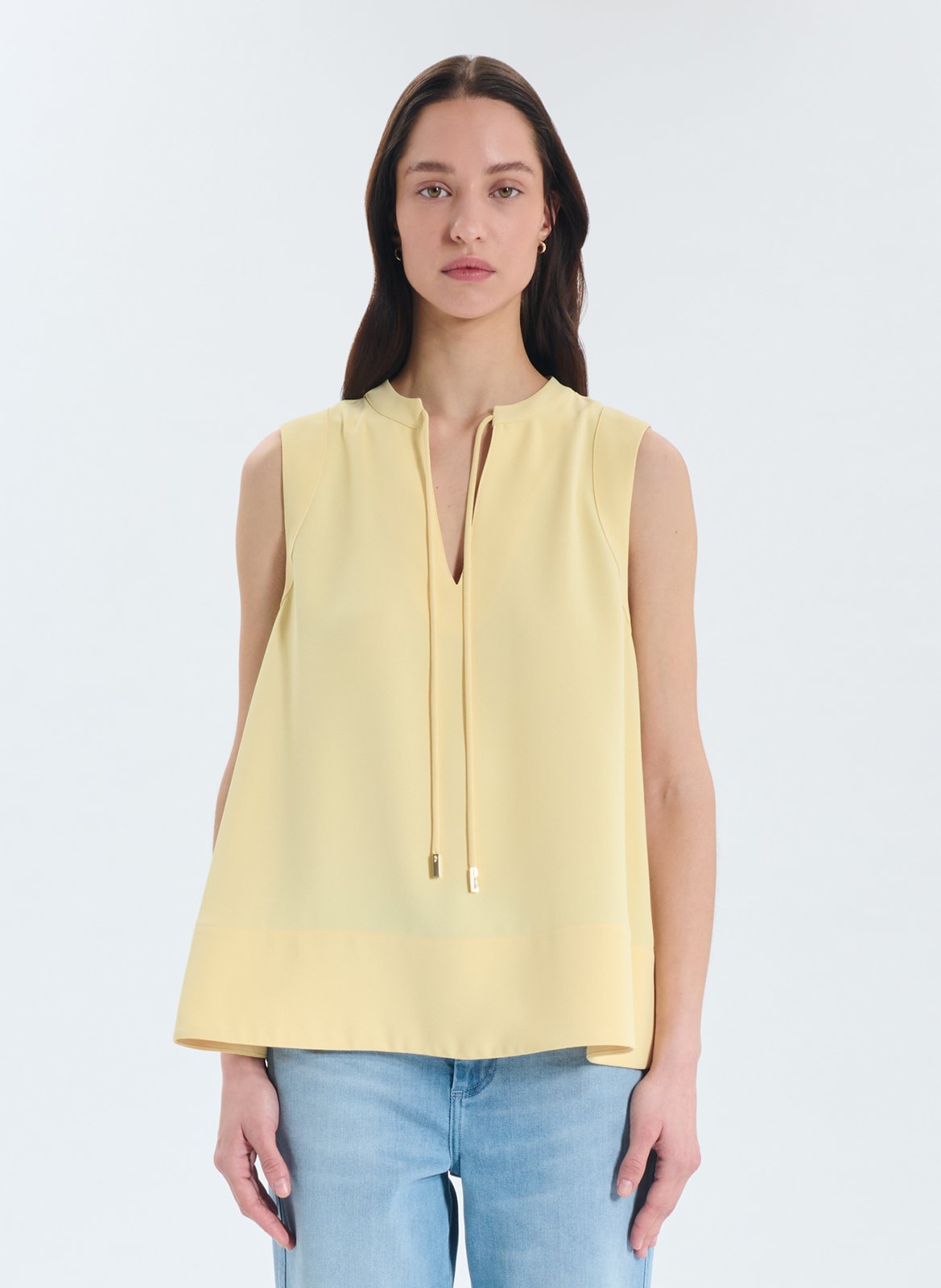 Oversize-Top mit Rundhalsausschnitt ZAPA Gelb