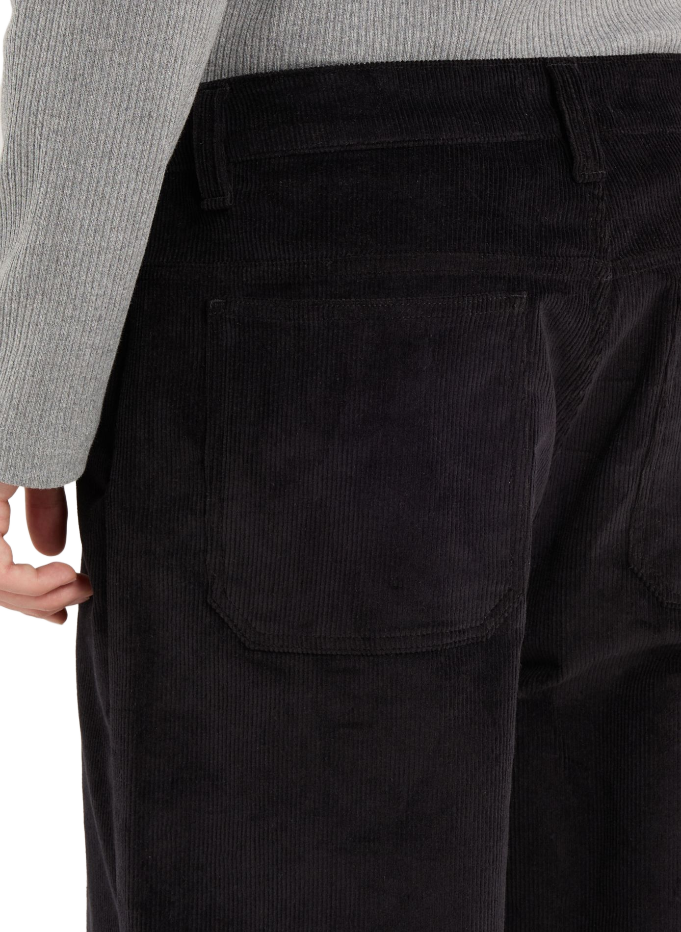 Straight cut cotton velvet pants SAISON 1865 Black