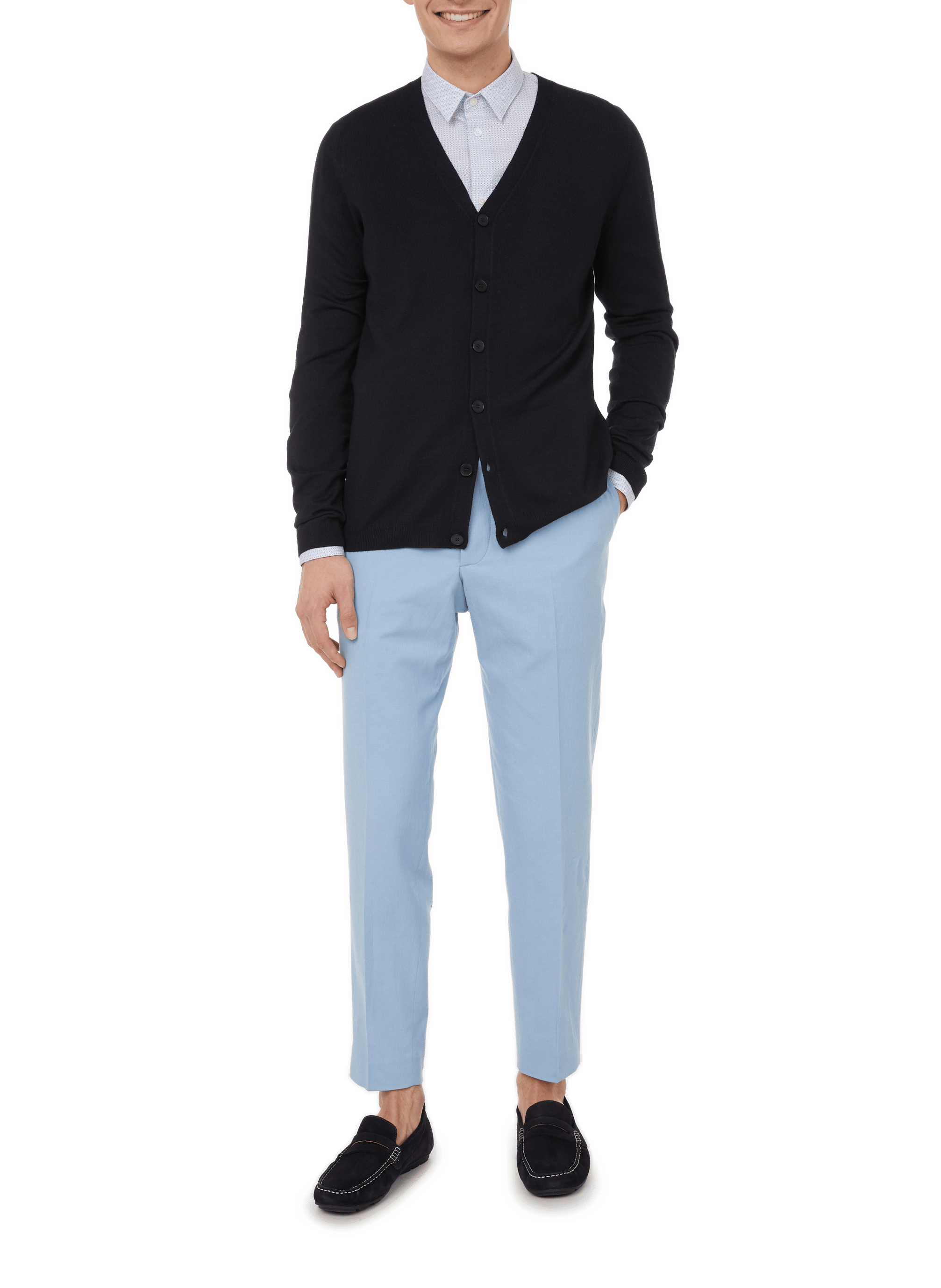 Merino wool cardigan AU PRINTEMPS PARIS Blue
