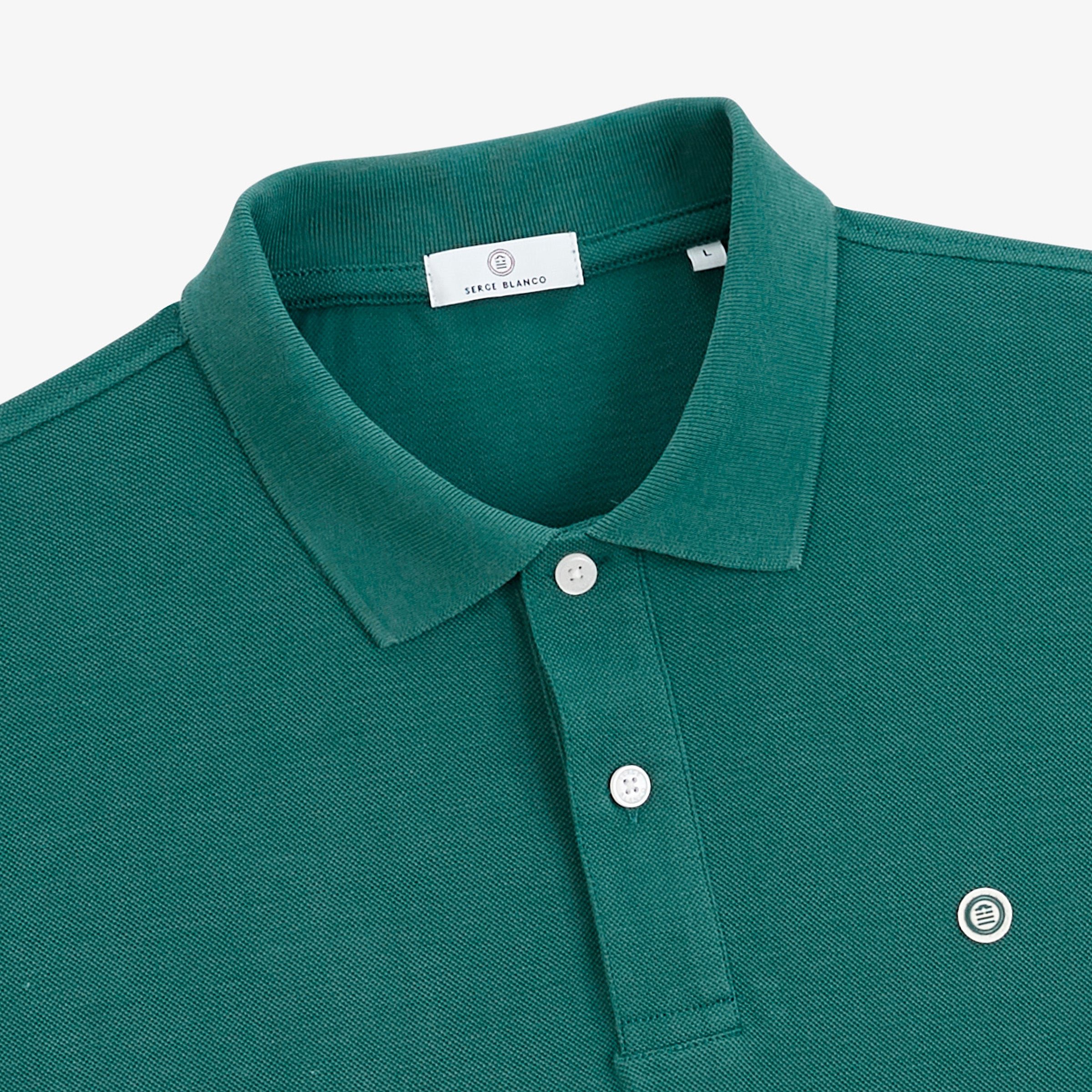 Short-sleeved Lucas piqué polo in green cotton SERGE BLANCO Green