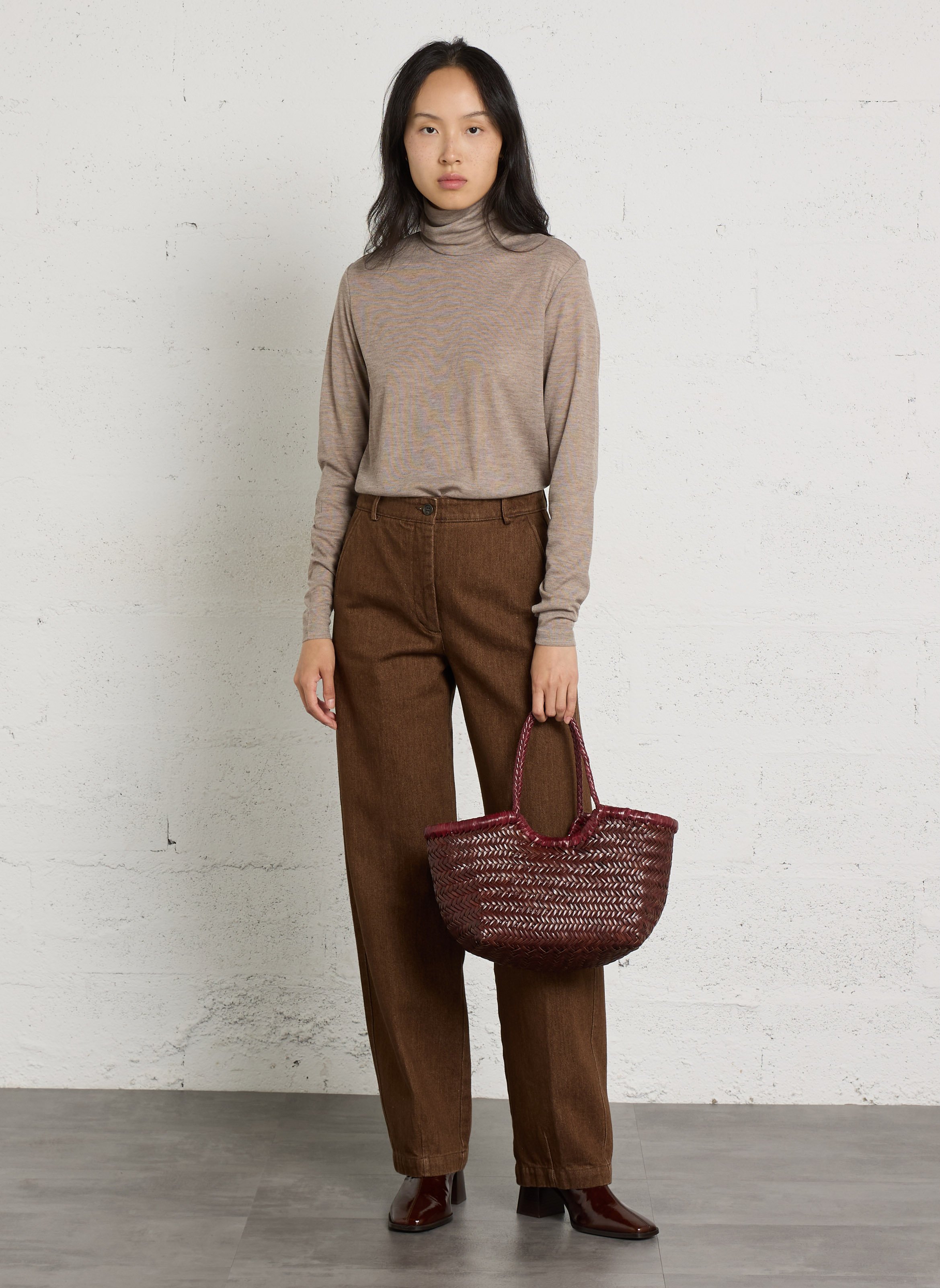 Leather mid-calf boots BOBBIES Brown