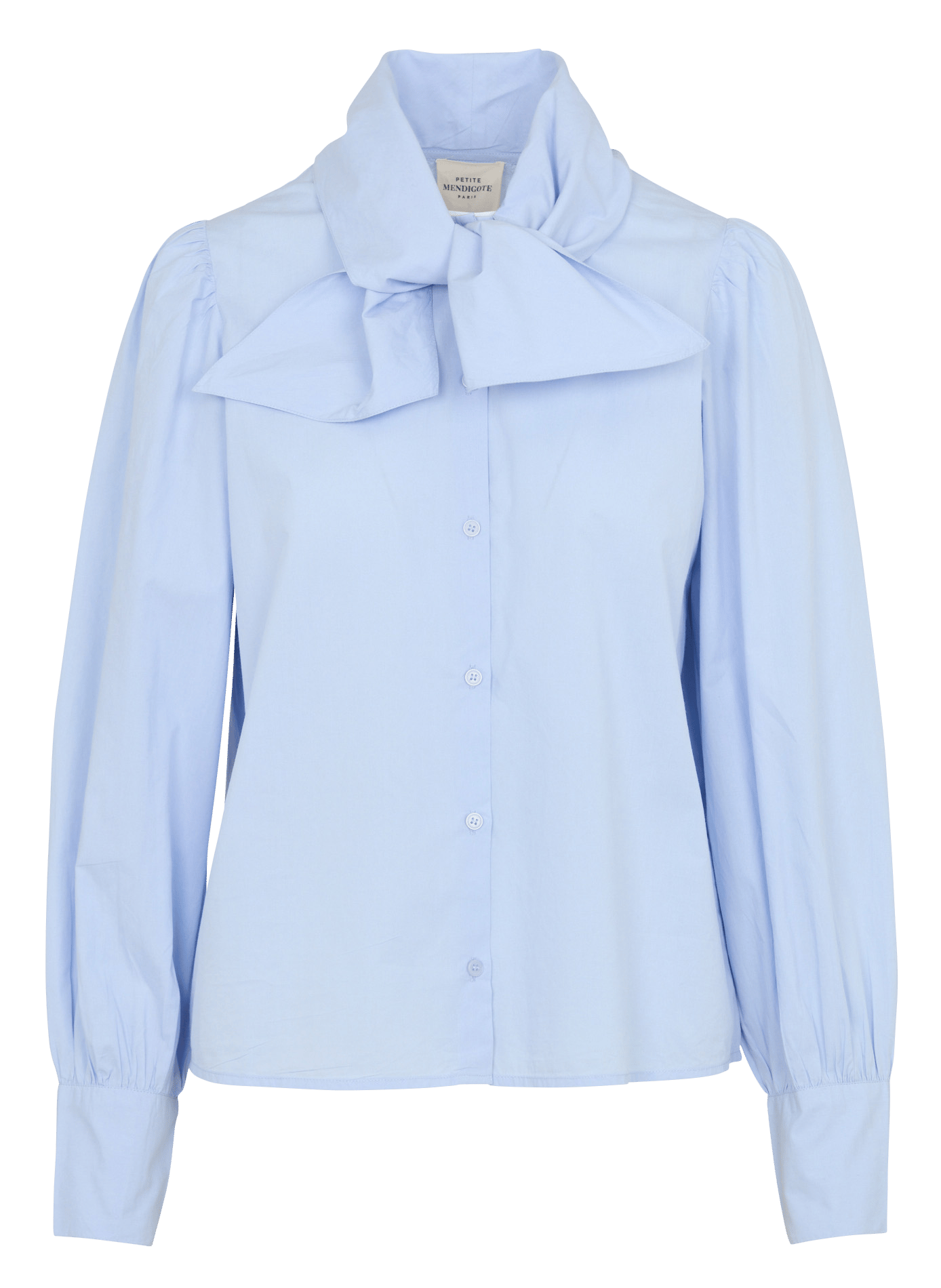 Gerader Baumwollblusen mit Bubikragen PETITE MENDIGOTE Blau