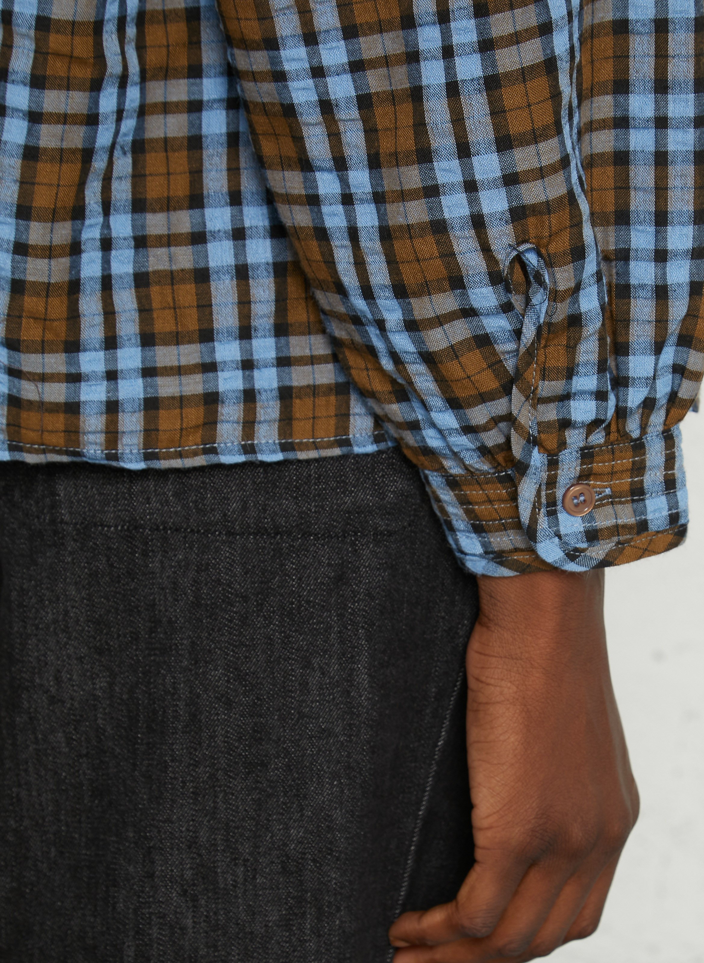 Baumwollbluse mit Rundhalsausschnitt THE KORNER Blau