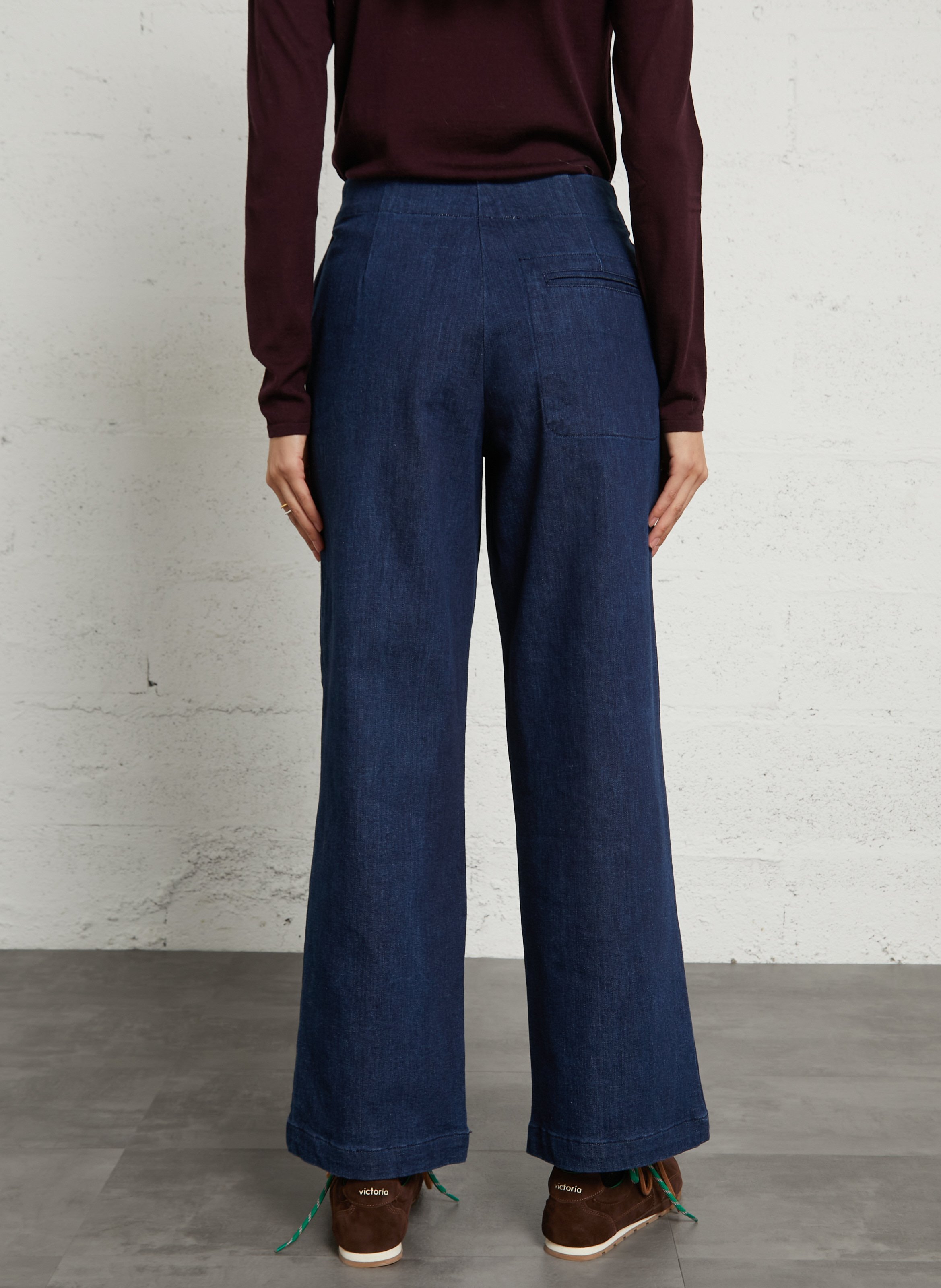 Jean large en coton mélangé NICE THINGS Bleu