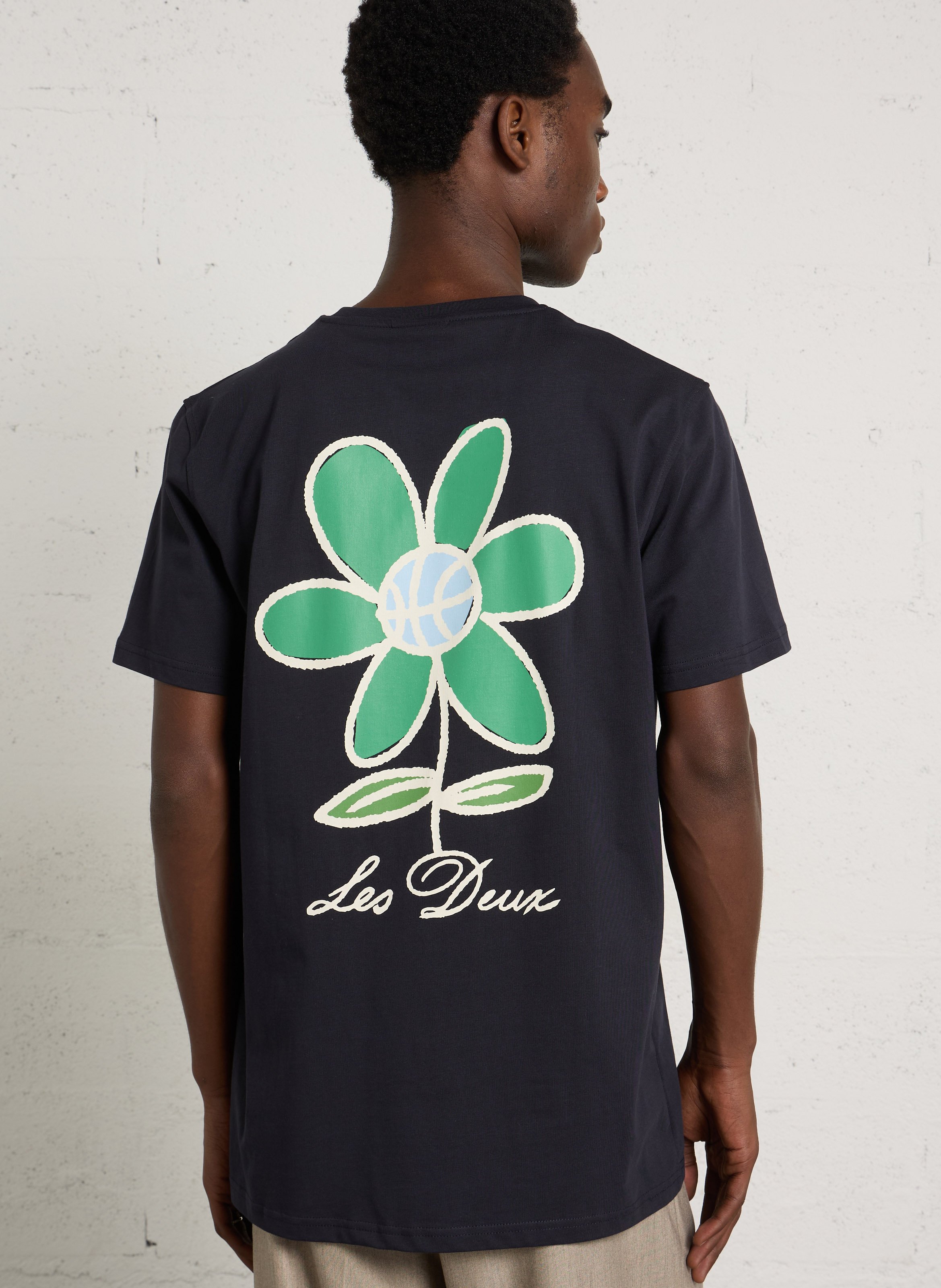 Tee-shirt col rond en coton bio LES DEUX Bleu