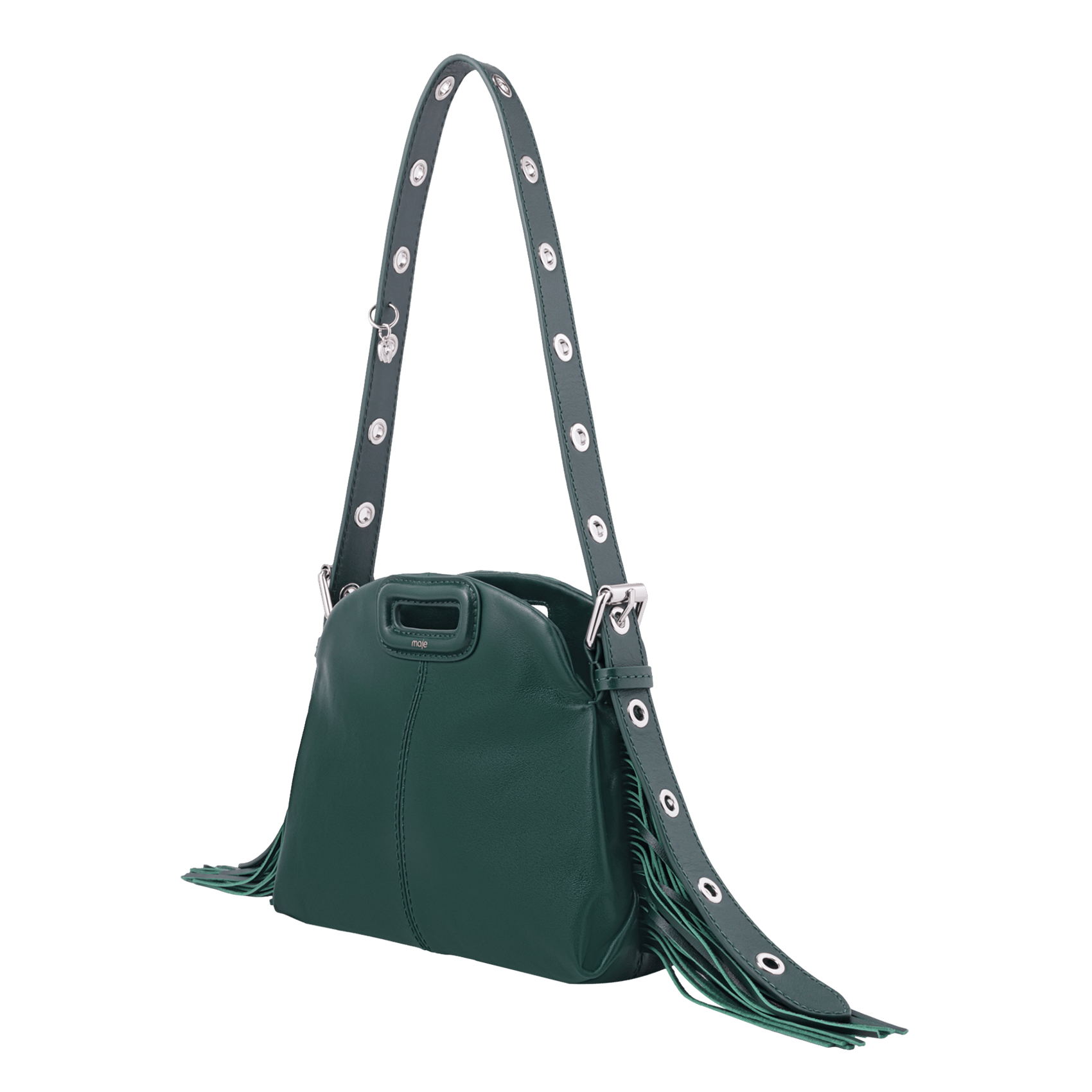 Leather shoulder bag MAJE Green