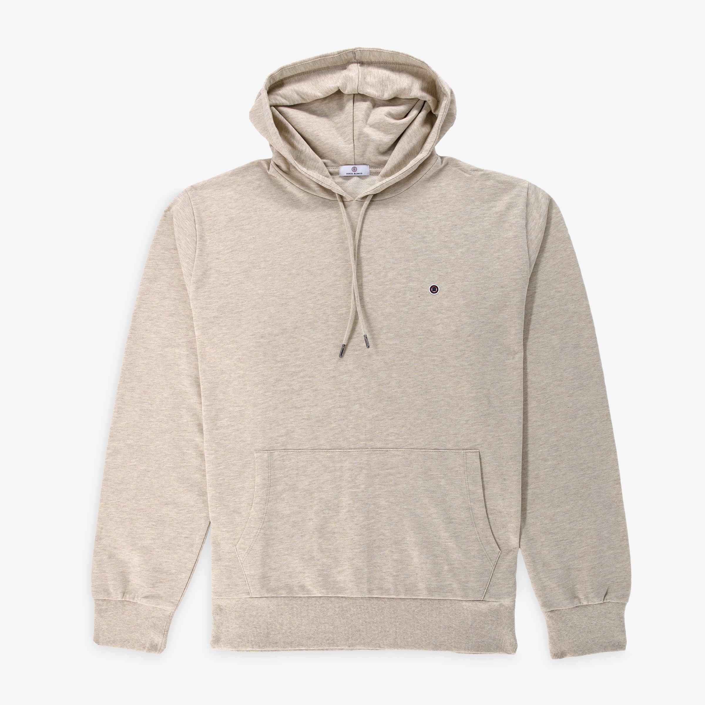 Singap hoodie in brushed heathered beige fleece SERGE BLANCO Beige