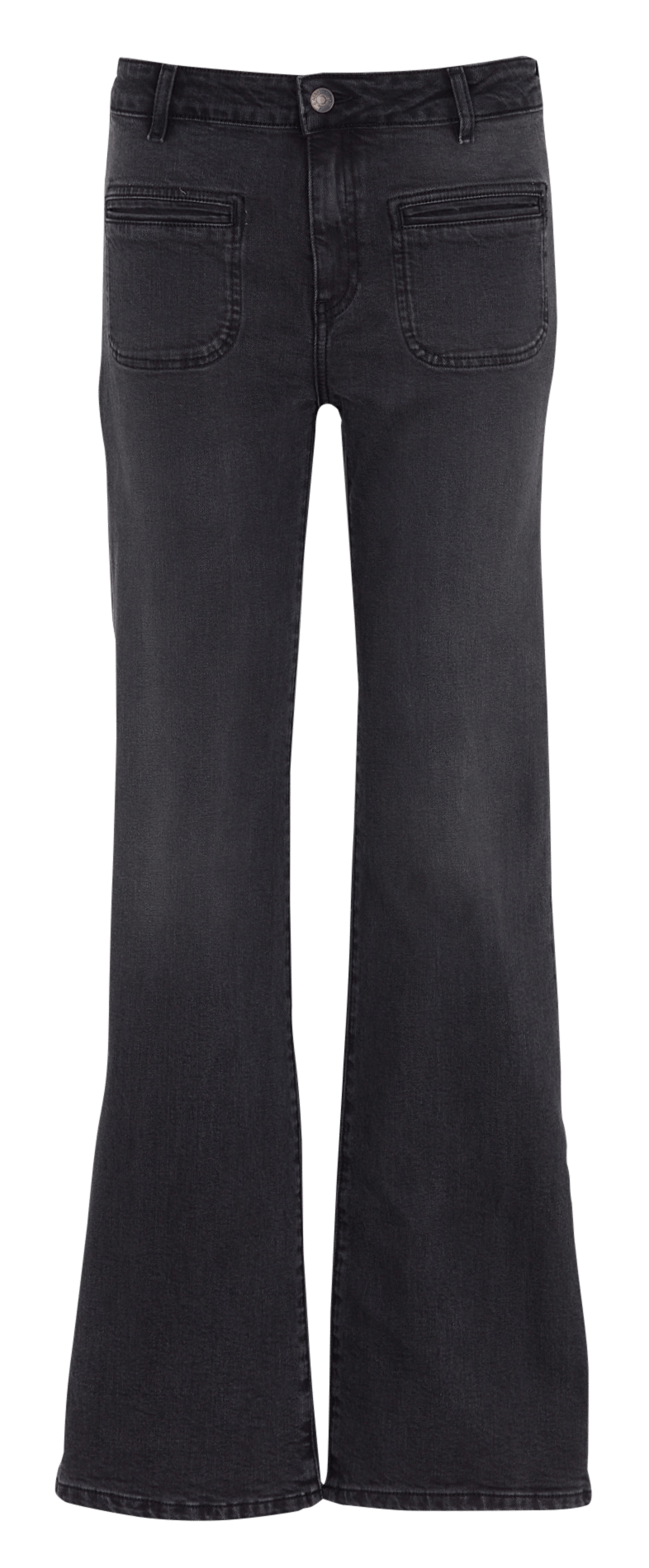 Flared Jeans aus Baumwoll-Mix mit hohem Bund ACQUAVERDE Schwarz