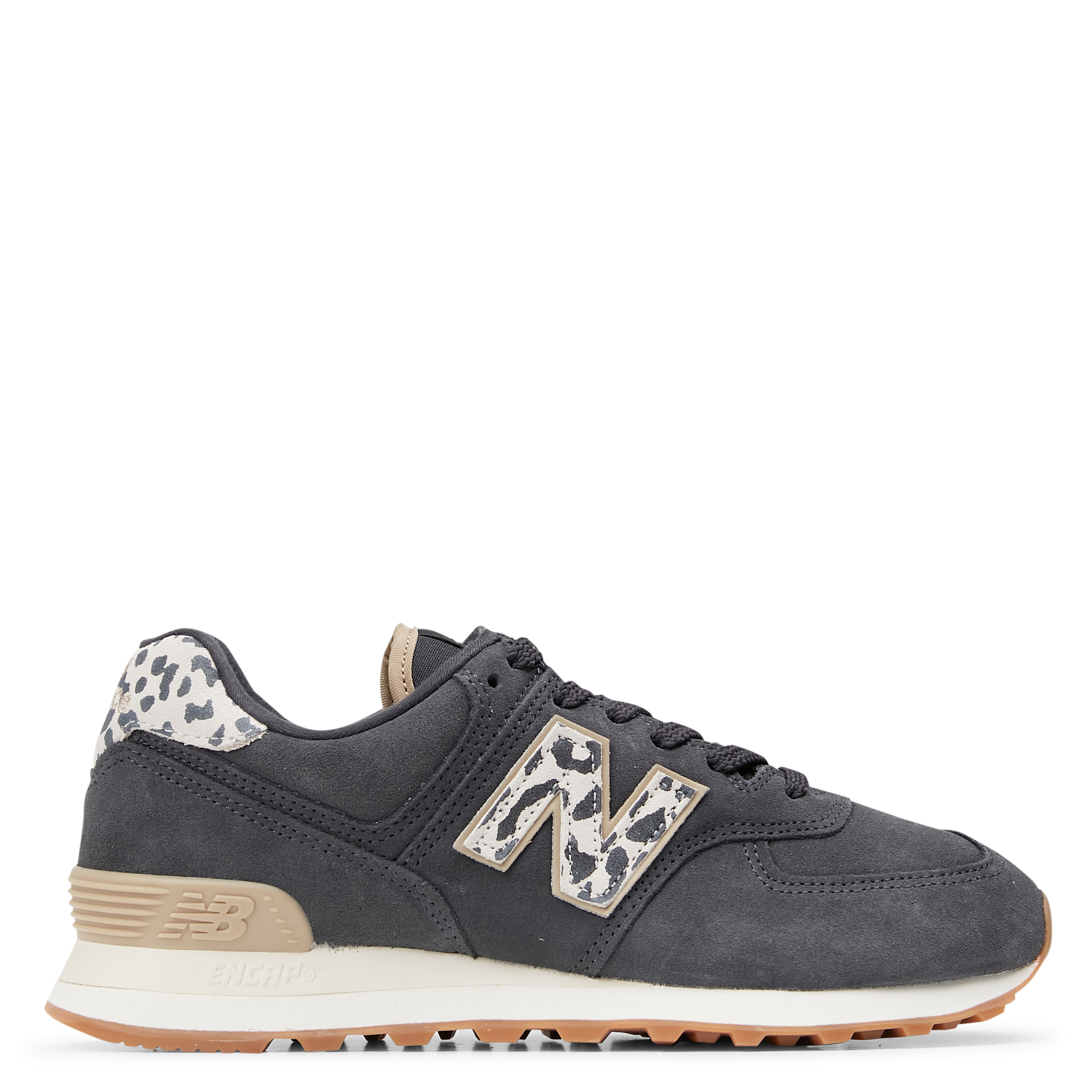 Low-top mixed leather sneakers NEW BALANCE Grey