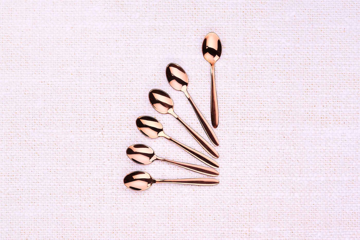 Set of 6 small spoons BJORN Red