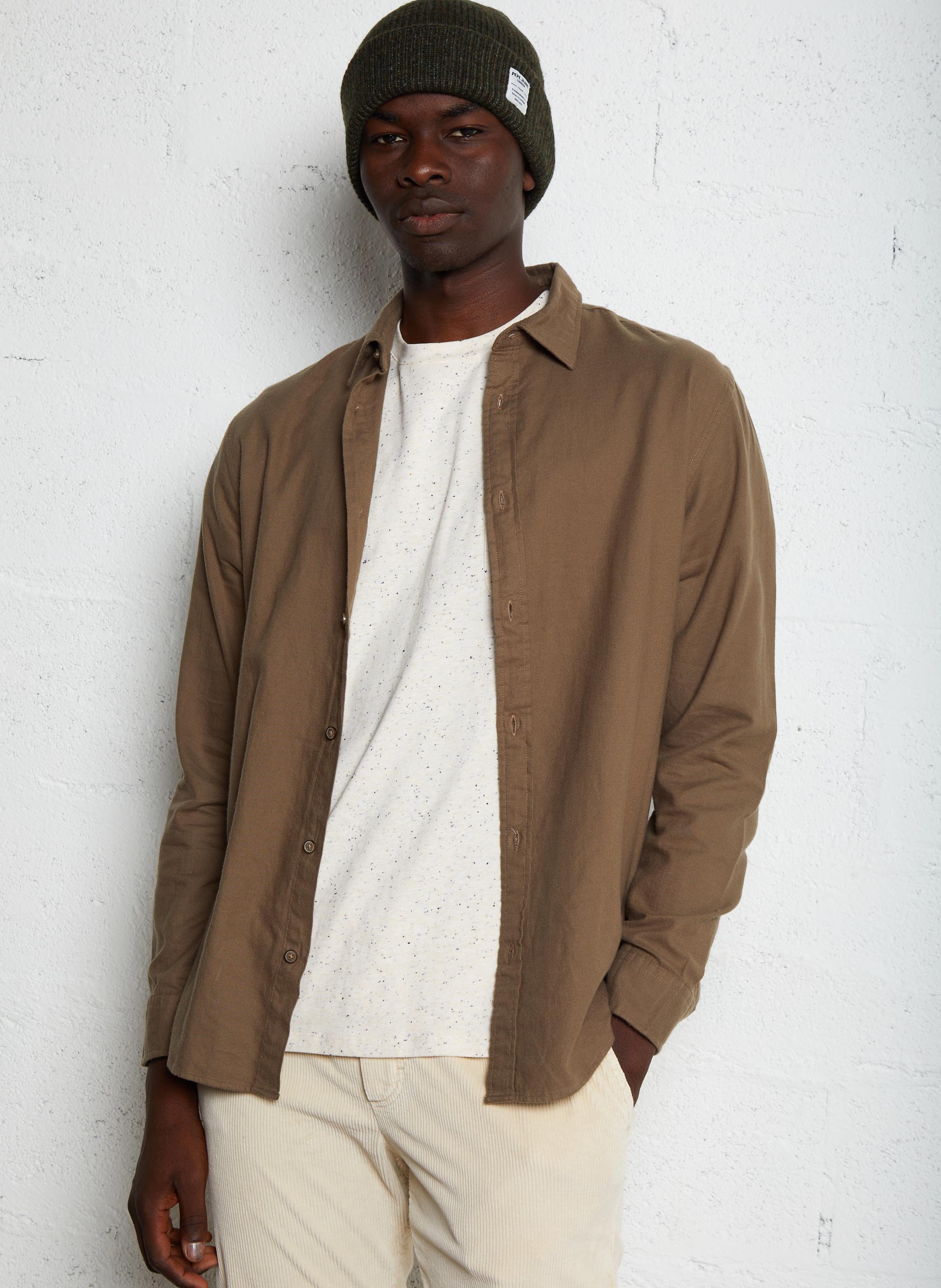 Straight shirt with classic cotton collar SELECTED