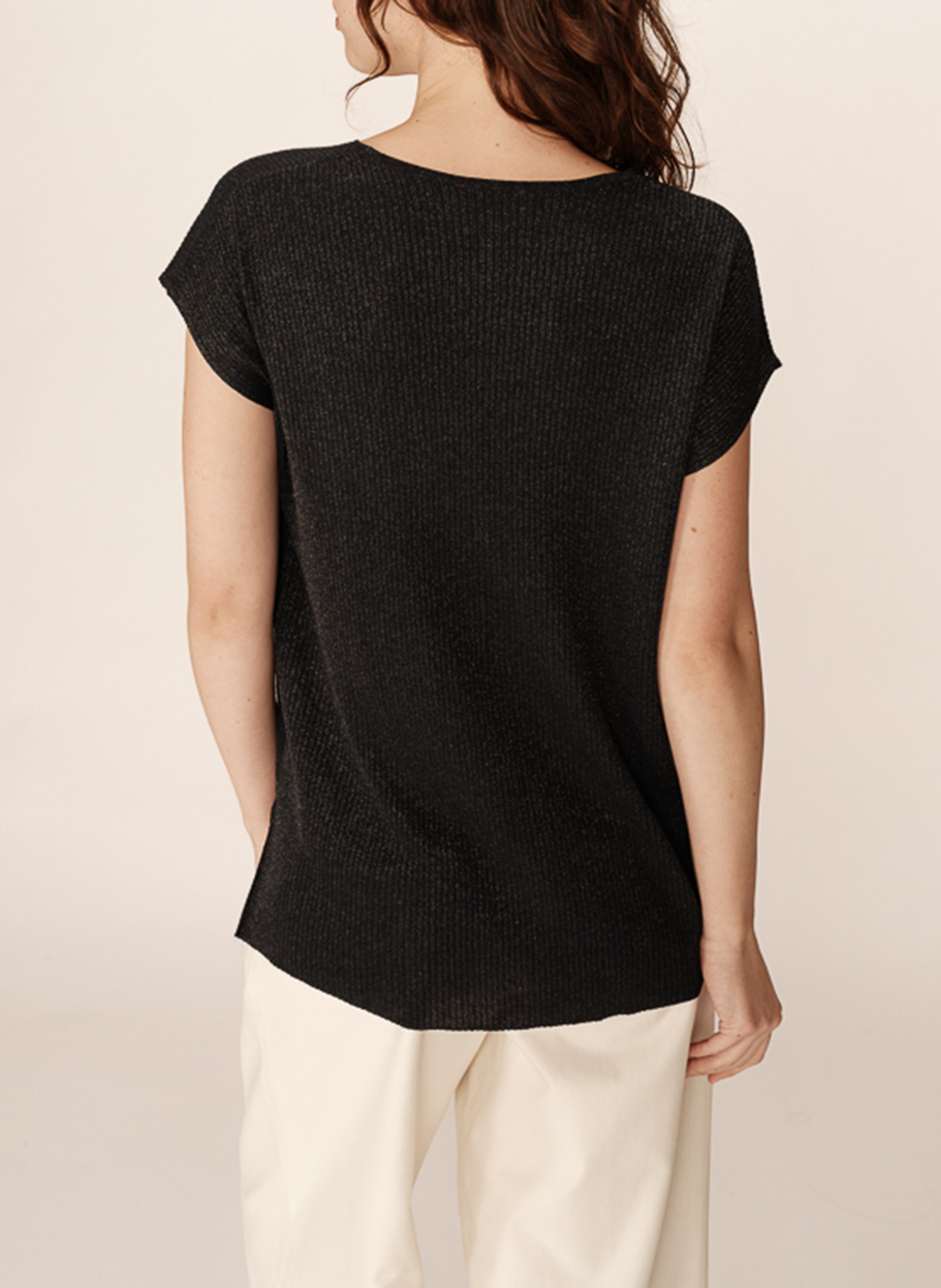 Short-sleeved sweater with V-neck GRACE ET MILA Blue