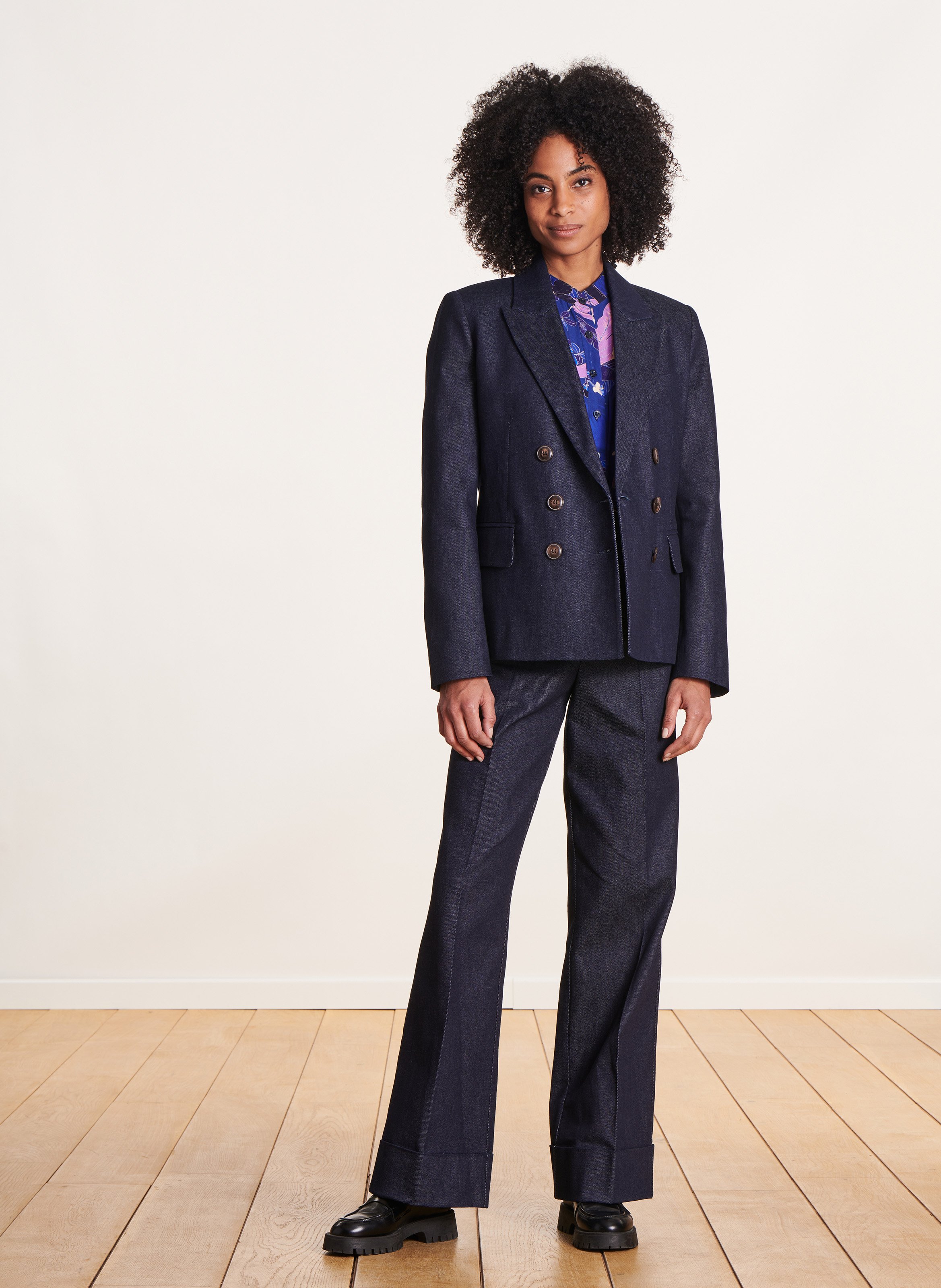 Cotton-blend blazer LA FEE MARABOUTEE Blue