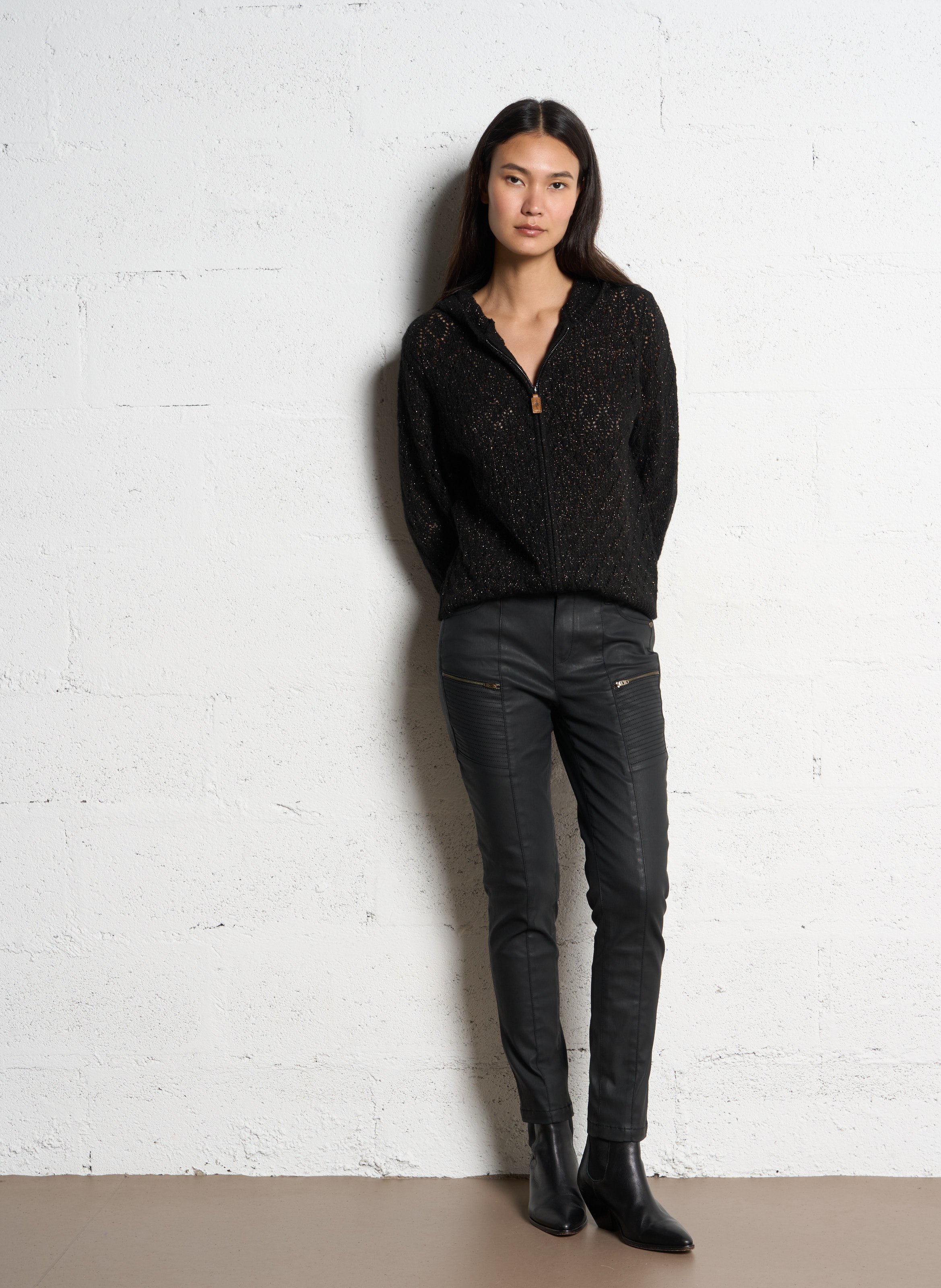 Jean skinny en coton mélangé ONE STEP Noir