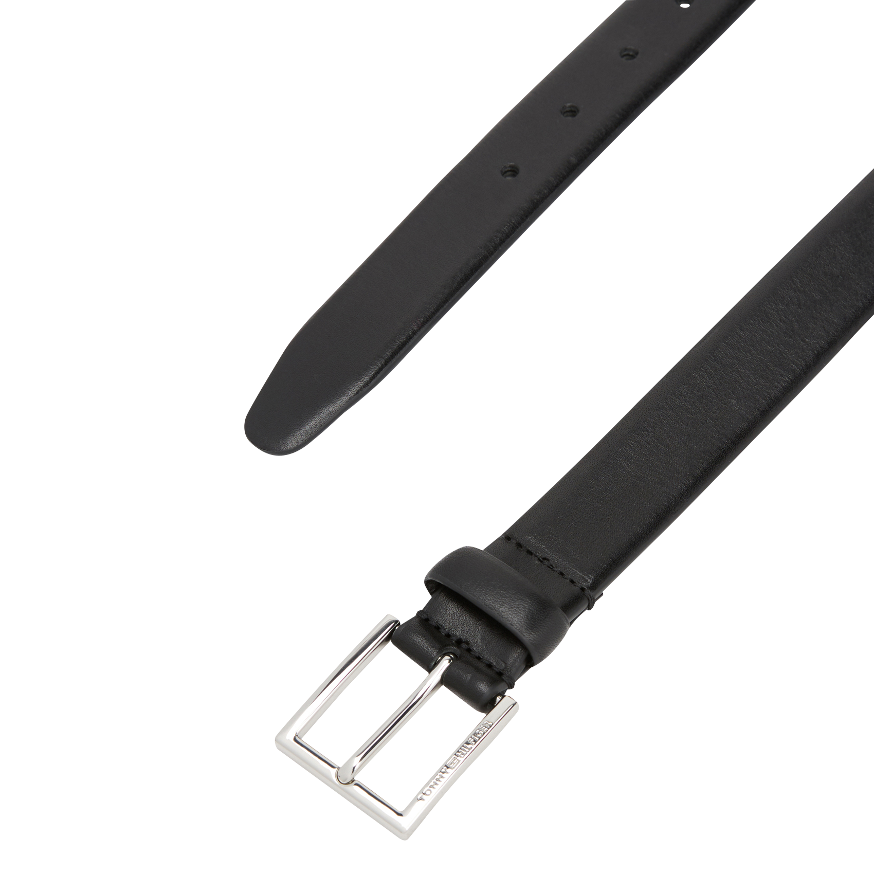 Buckled leather belt TOMMY HILFIGER Black