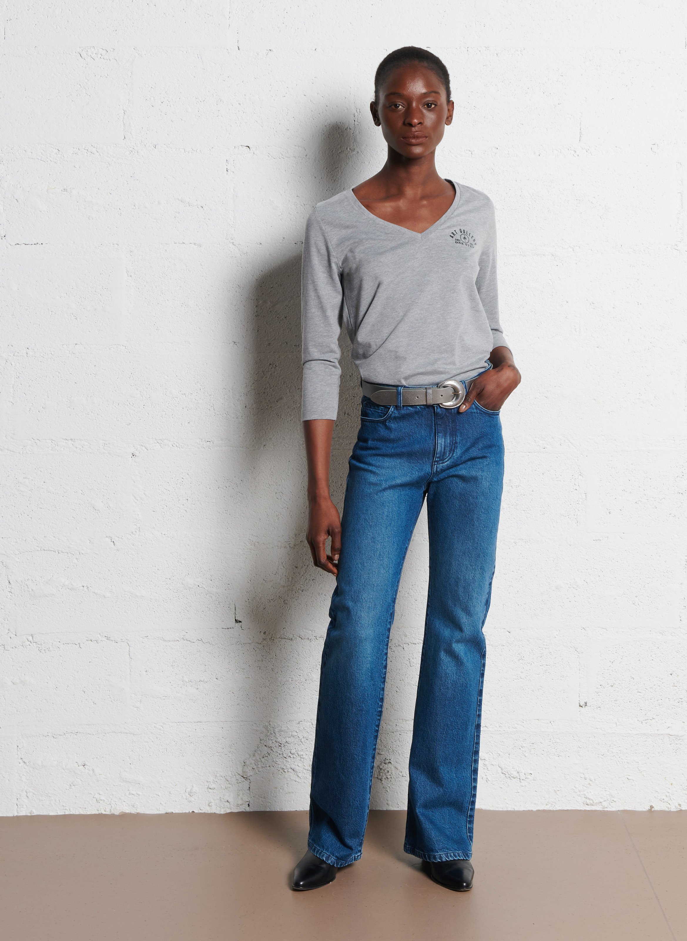 Gestreept T-shirt ONE STEP Grijs