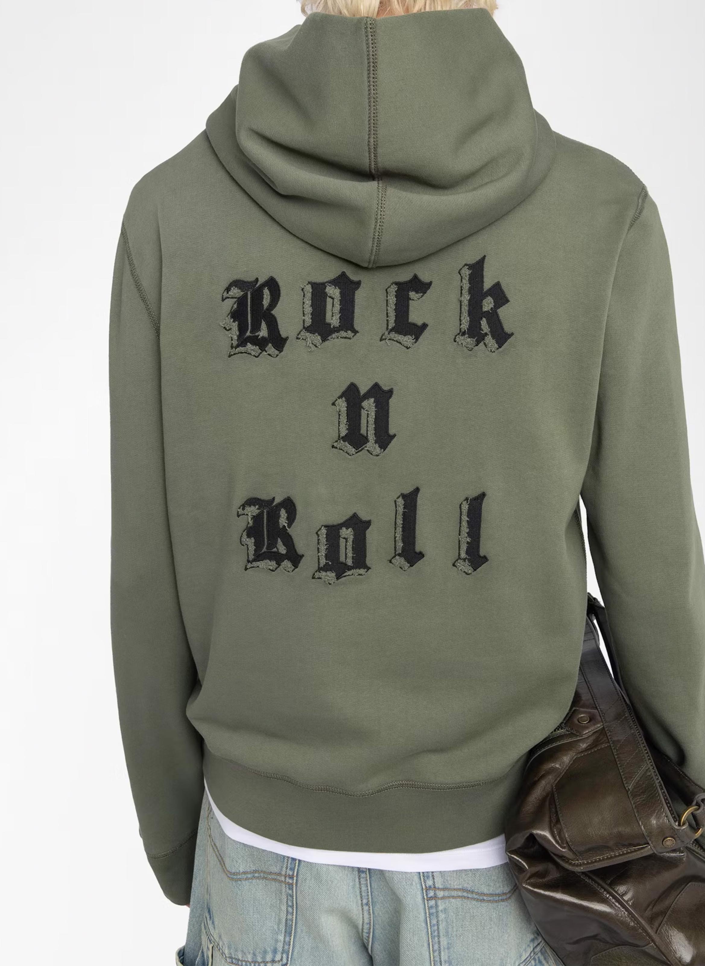 Sweat à capuche en coton imprimé ZADIG&amp;VOLTAIRE Vert