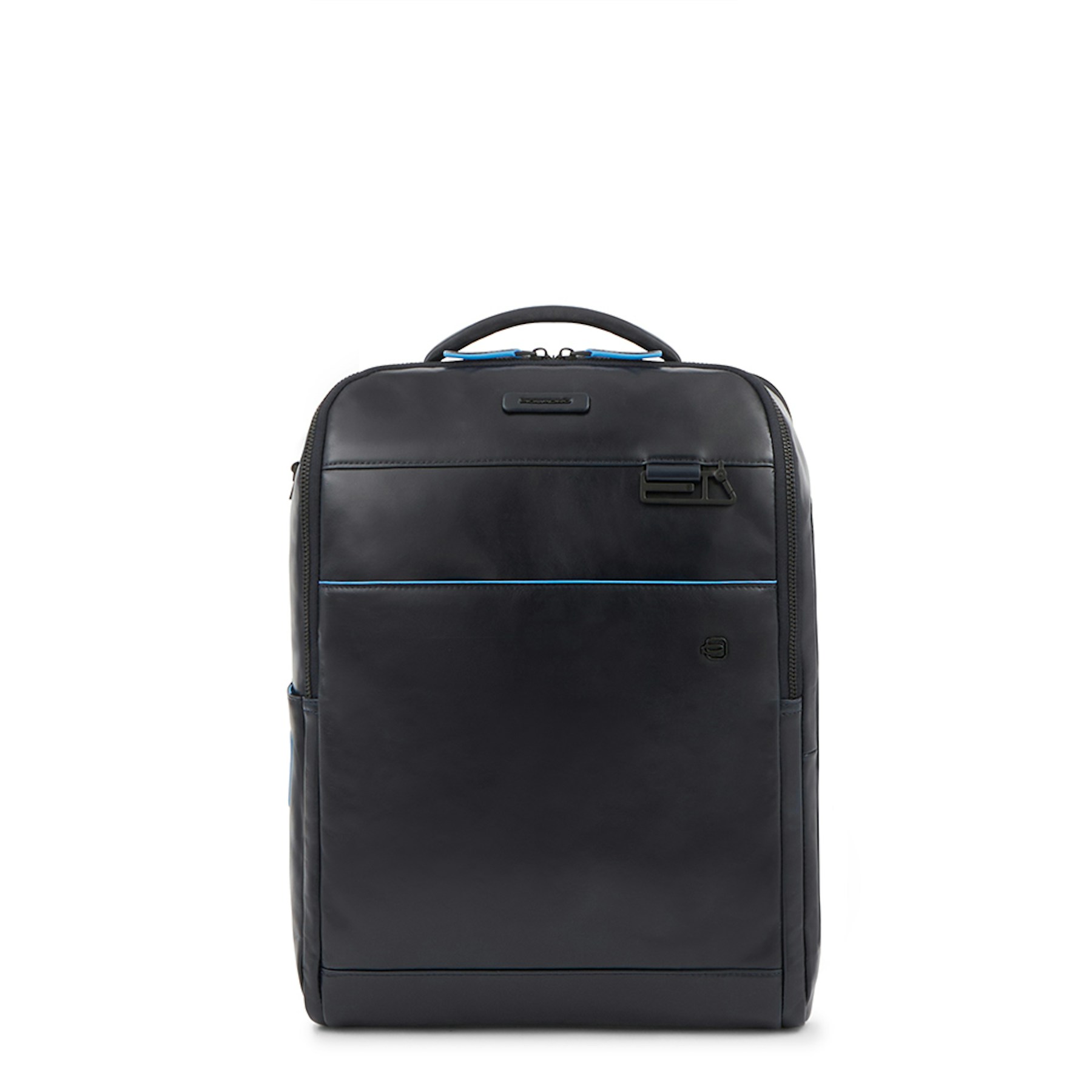 Leather backpack PIQUADRO Blue