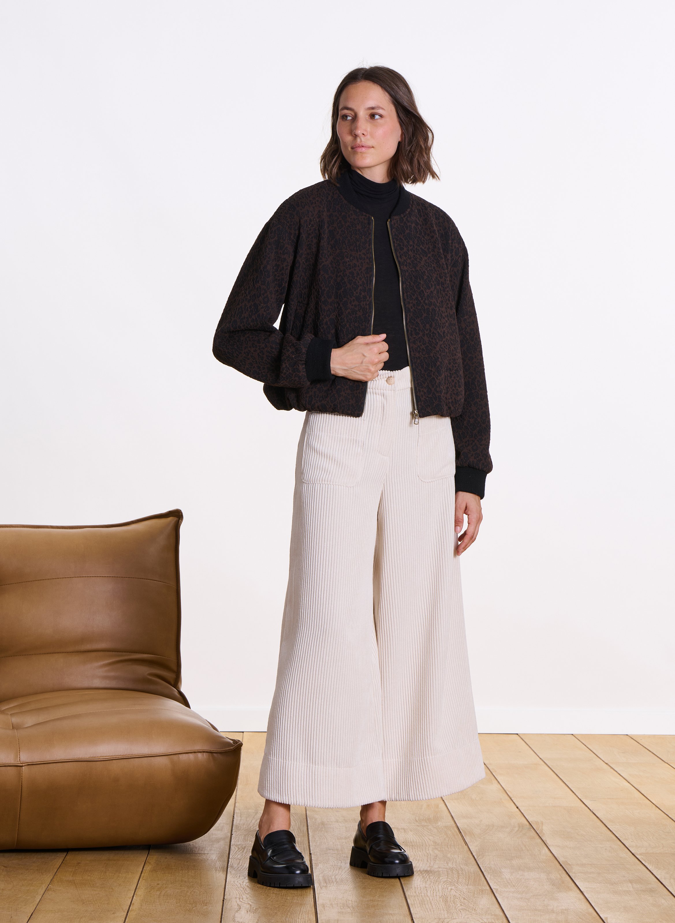 Blouson oversize imprimé LA FEE MARABOUTEE Marron