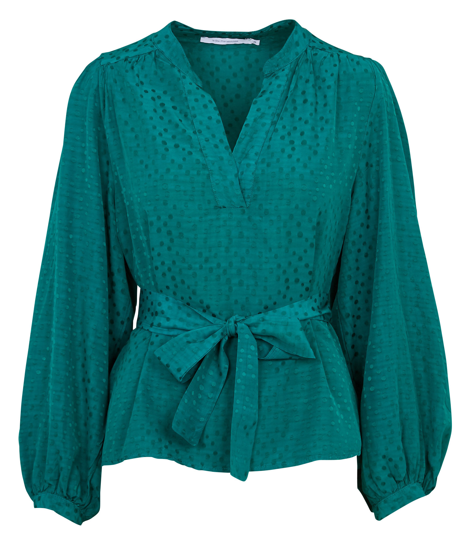 Top fluide large col V LA FEE MARABOUTEE Vert