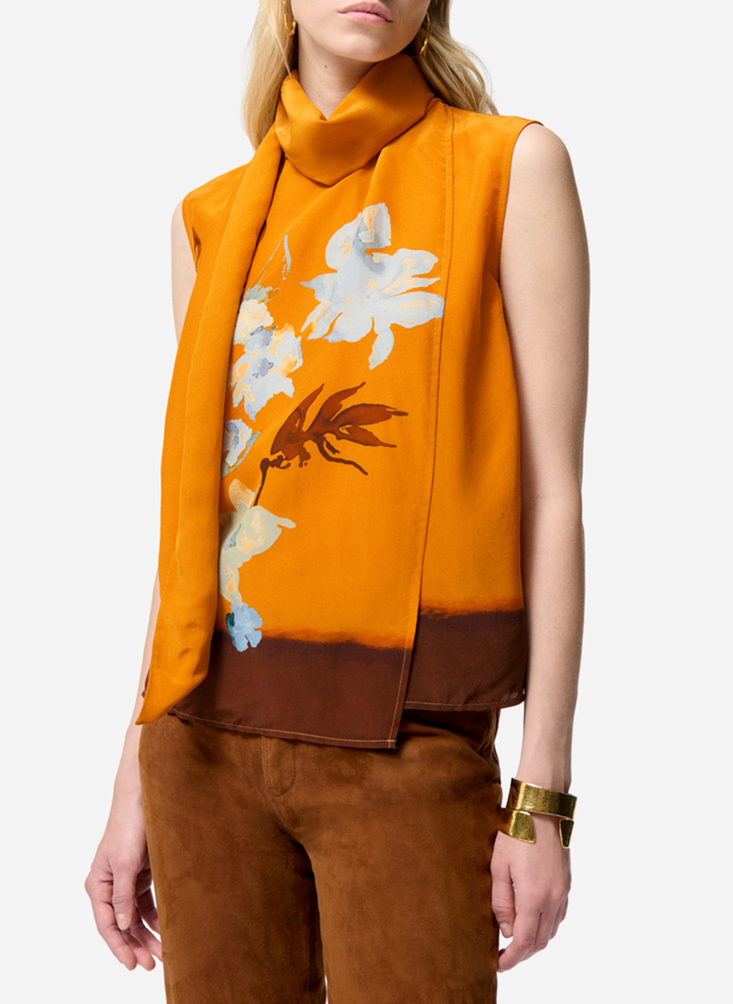 Printed pussy bow top VANESSA BRUNO Brown