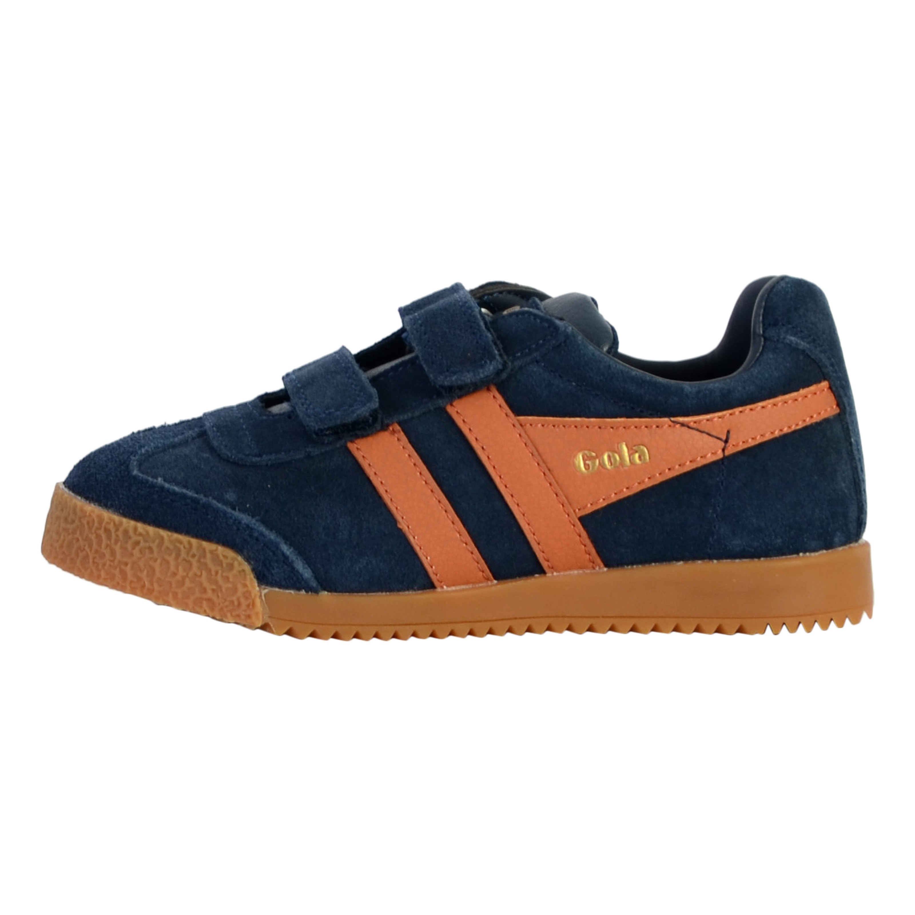 Children's leather sneakers with barrier strap GOLA Blue