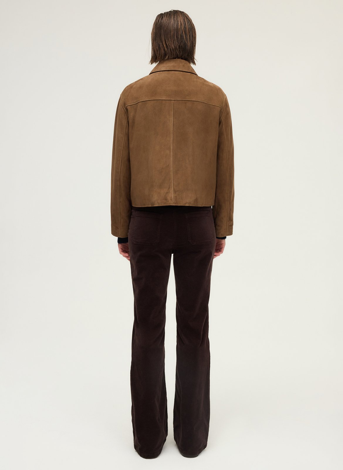 Straight suede leather jacket PABLO Brown
