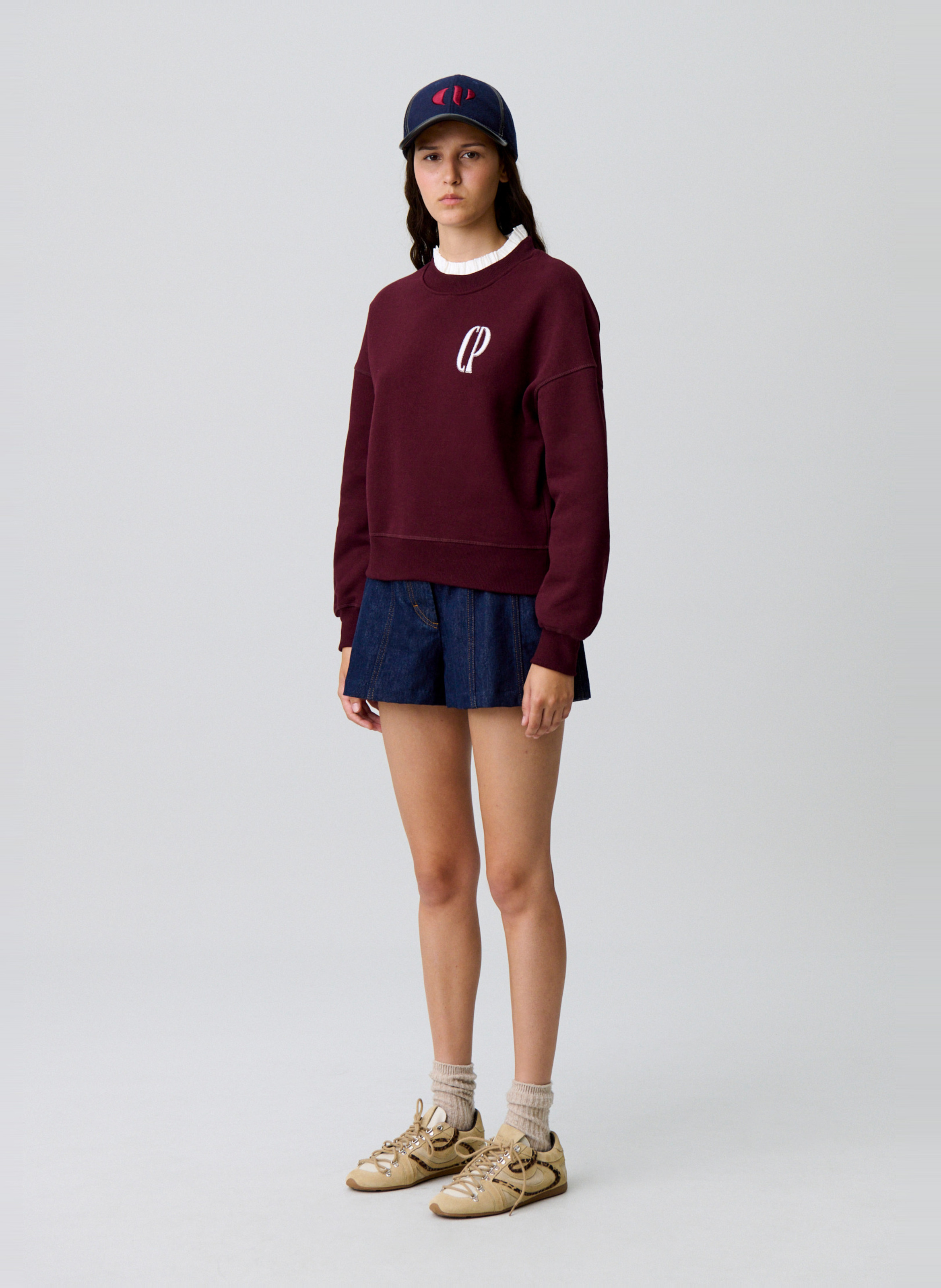 Sweat oversize en coton mélangé CLAUDIE PIERLOT Rouge