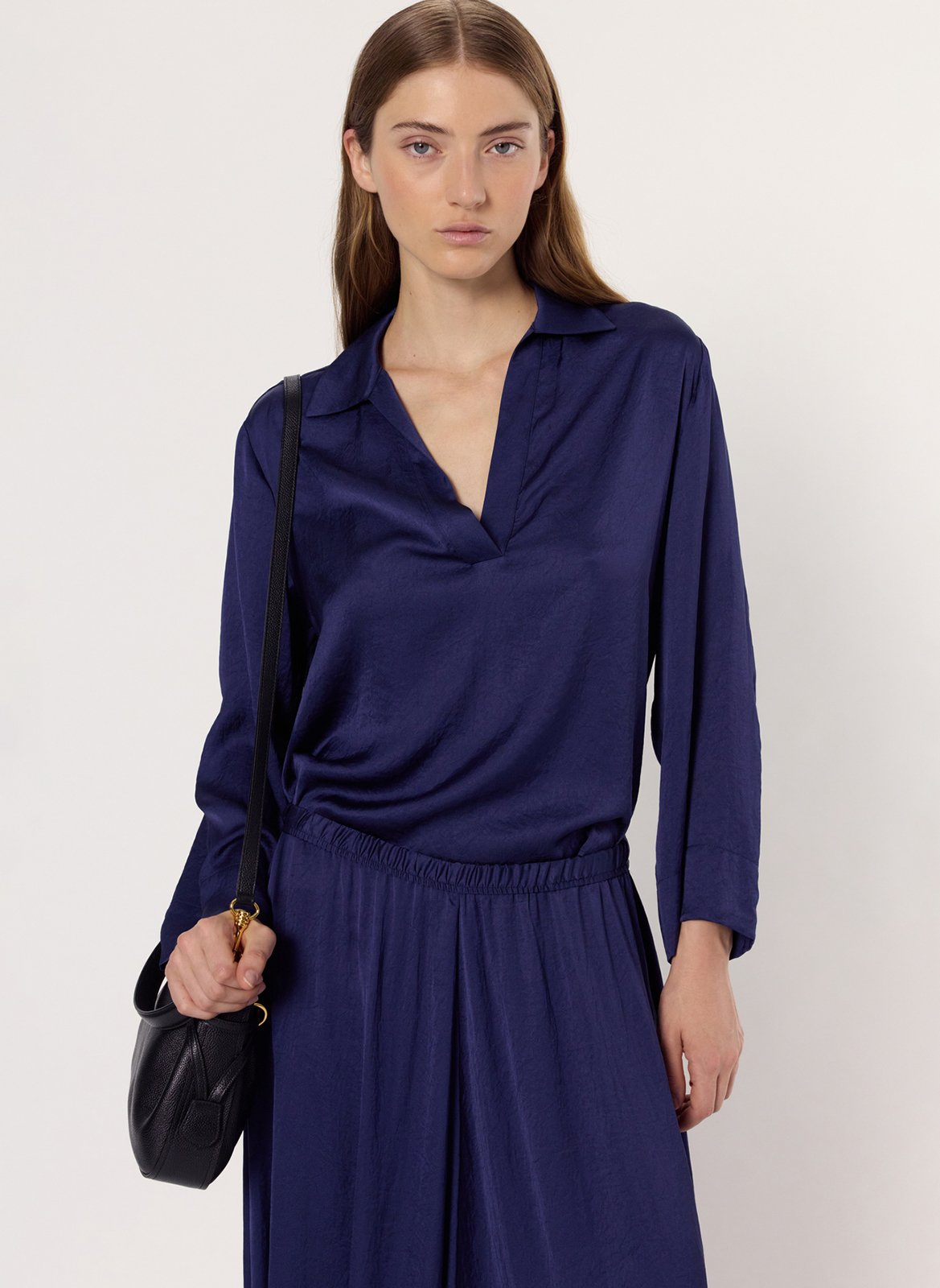 Satinbluse mit V-Ausschnitt GERARD DAREL Blau