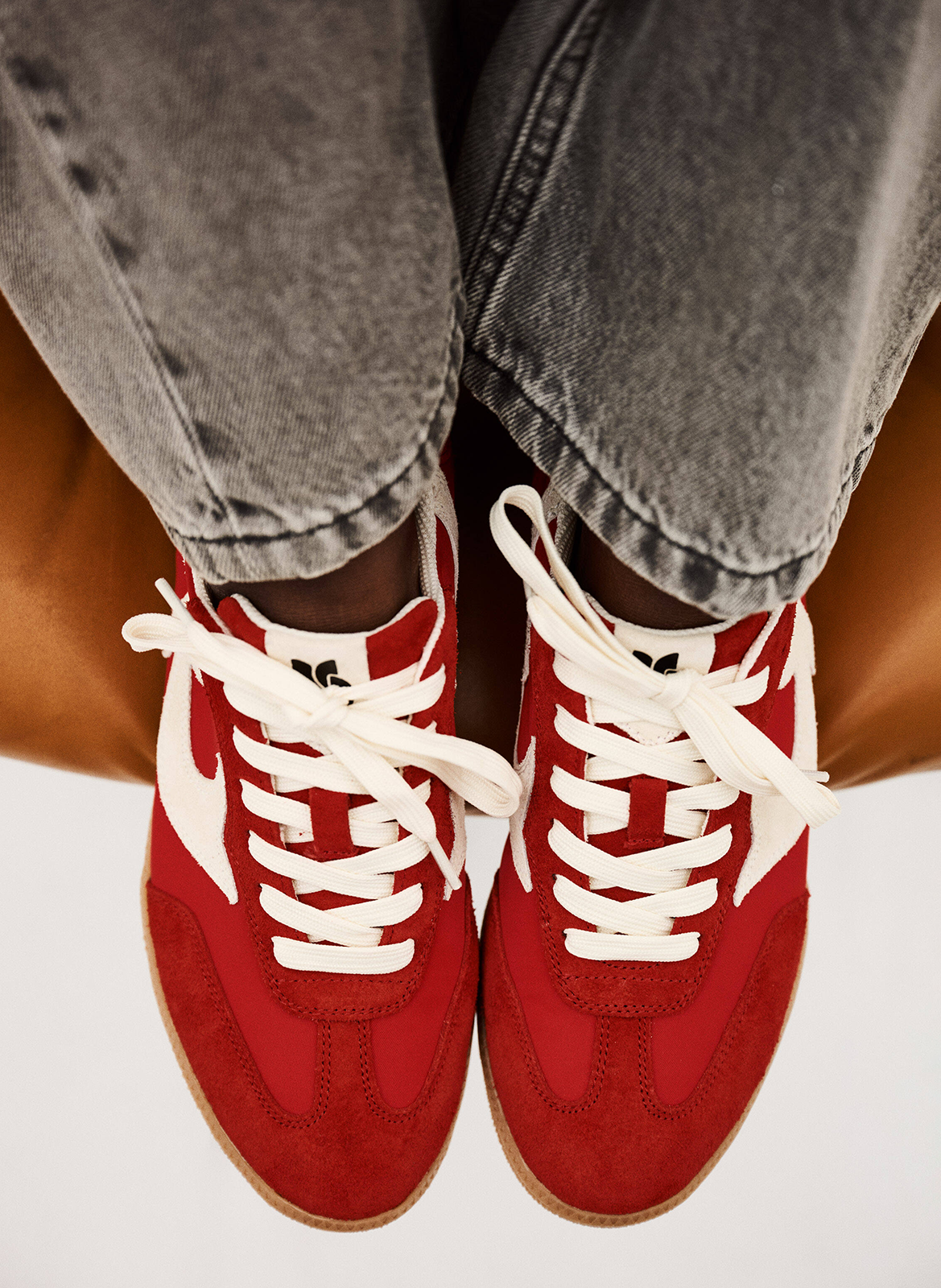 Baskets basses en cuir BA&SH Rouge