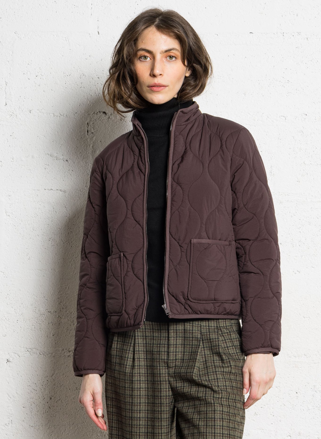 Veste droite matelassée  NICE THINGS Marron