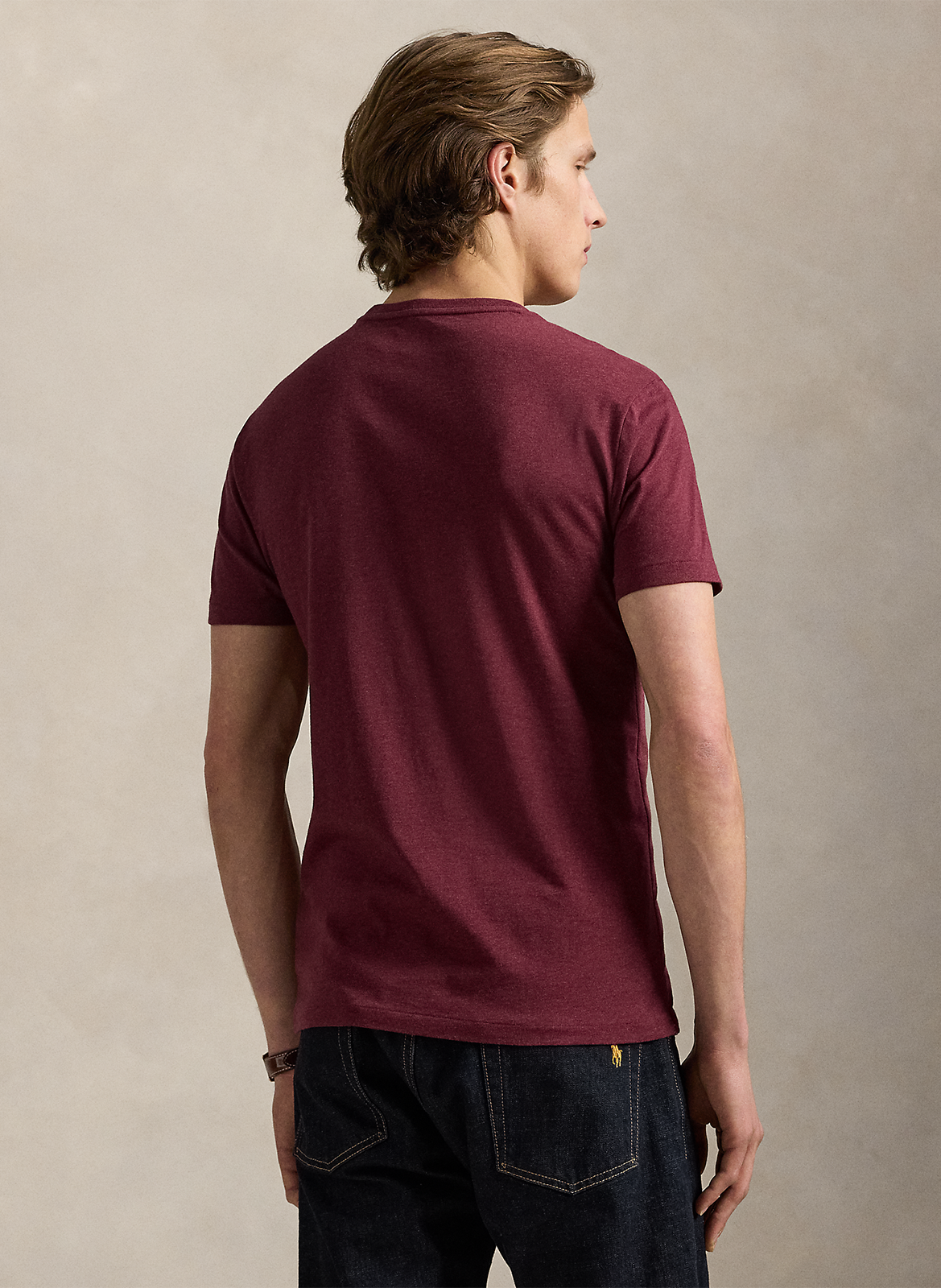 Tee-shirt col rond slim-fit en coton POLO RALPH LAUREN Rouge