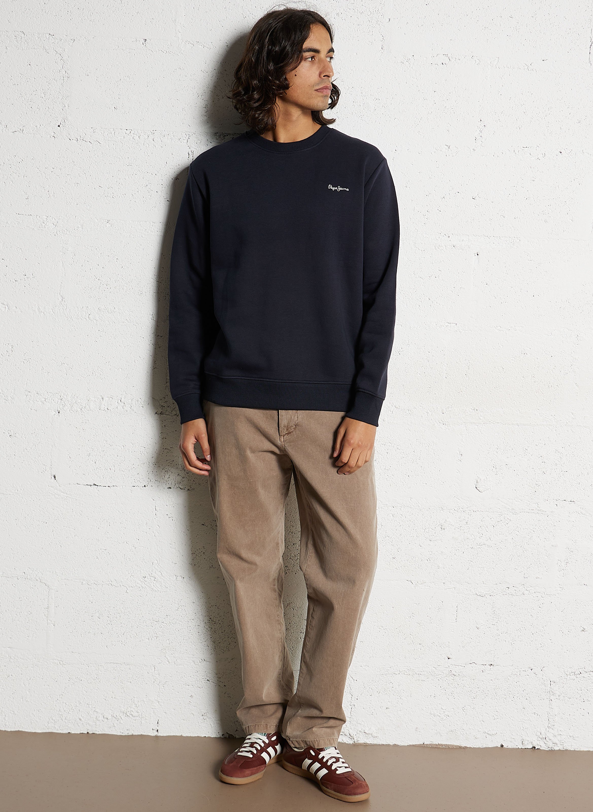 Cotton-mix round-neck sweatshirt PEPE JEANS Blue