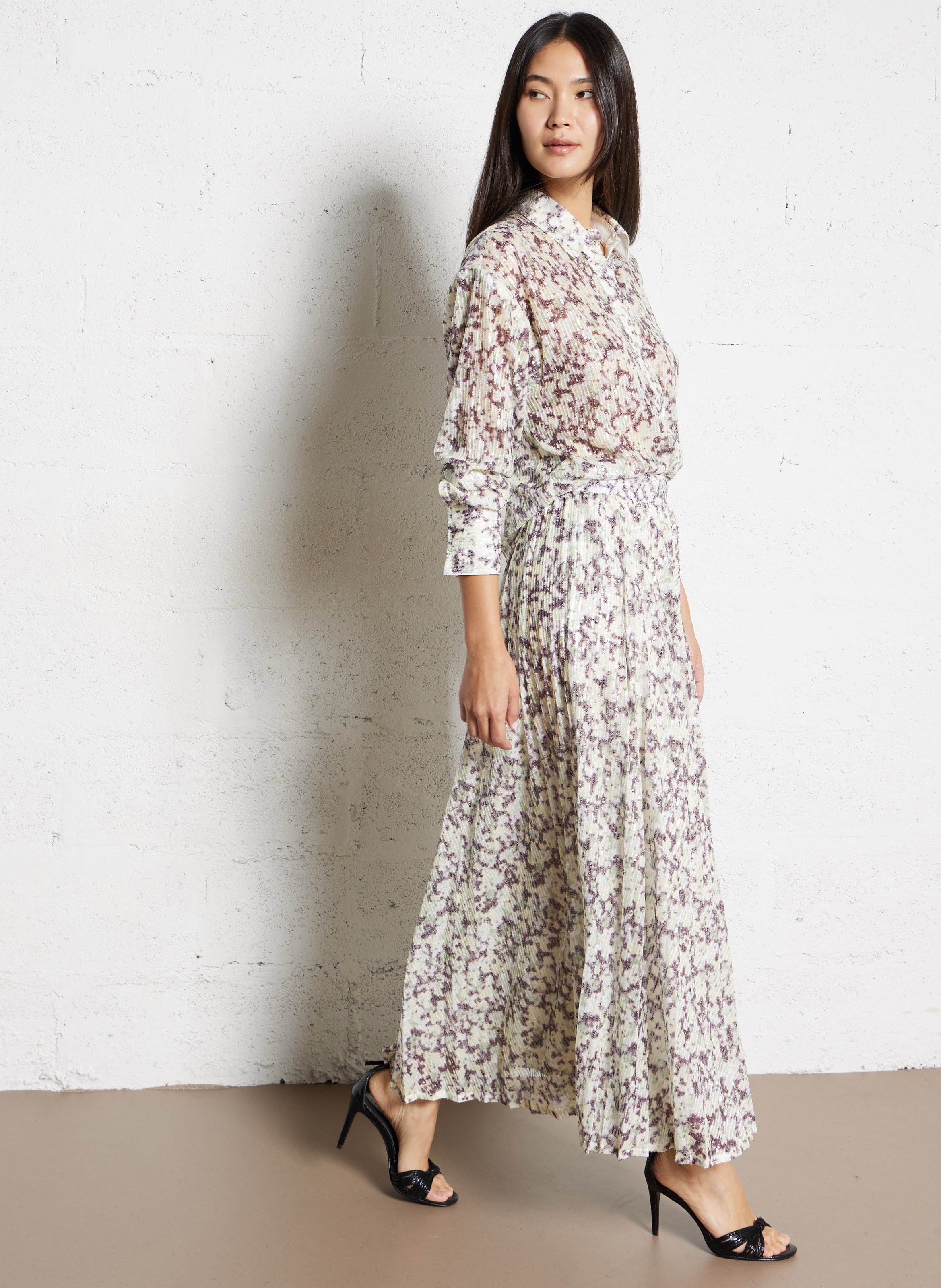 Oversized shirt met klassieke kraag en borduursel. IKKS Groen