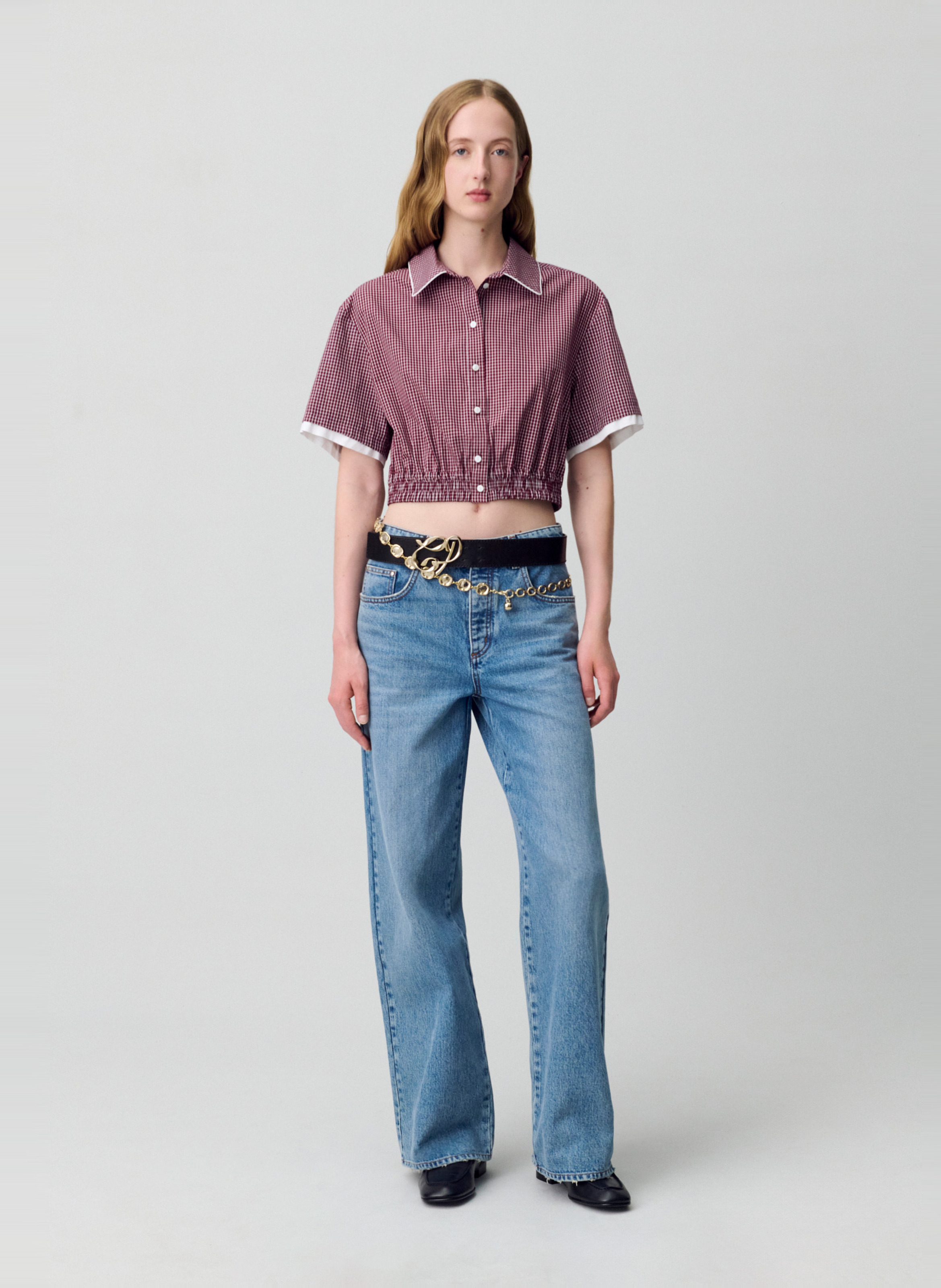 Jean évasé en coton CLAUDIE PIERLOT Bleu