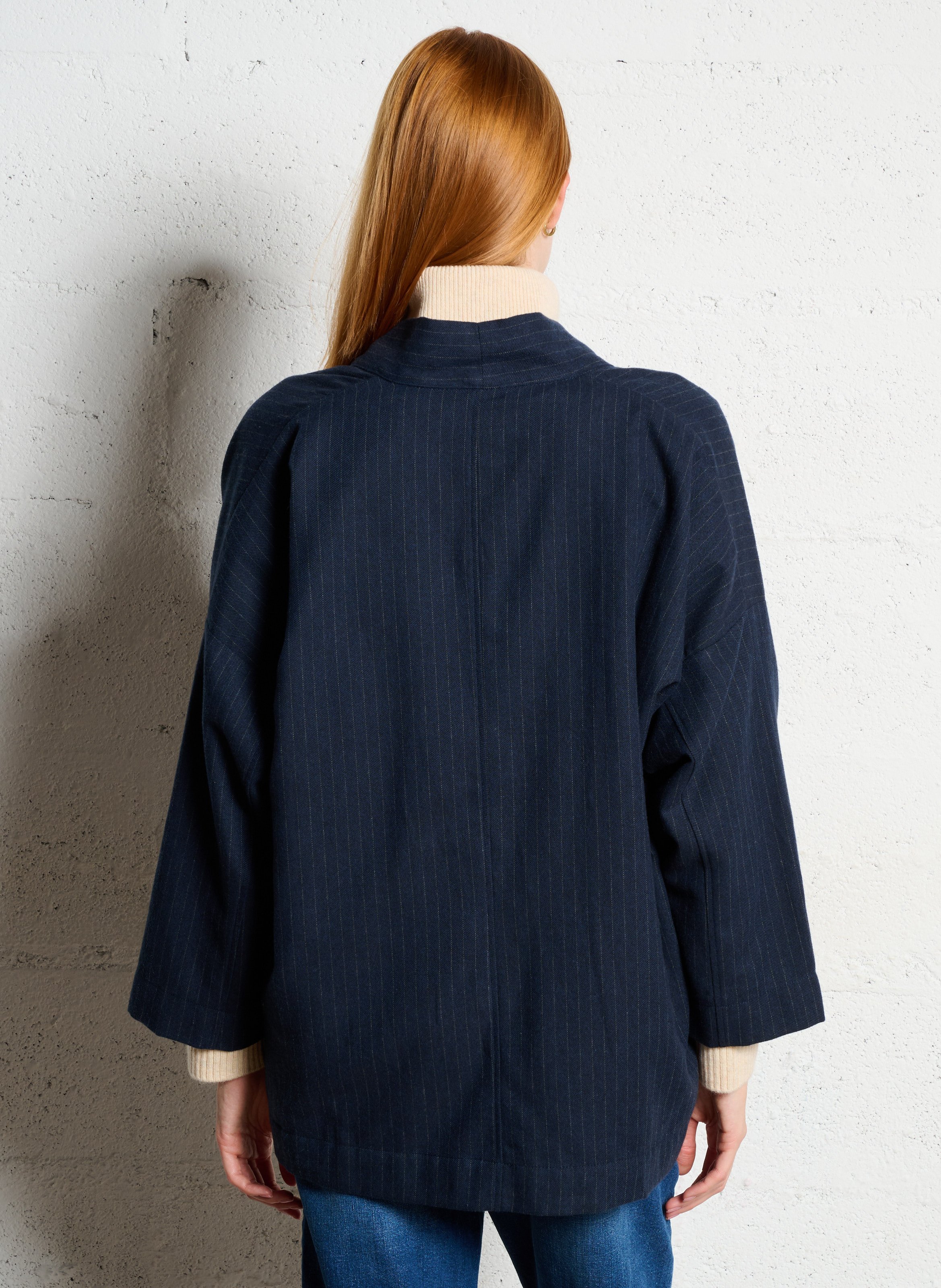 Veste oversize en coton mélangé TINSELS Bleu