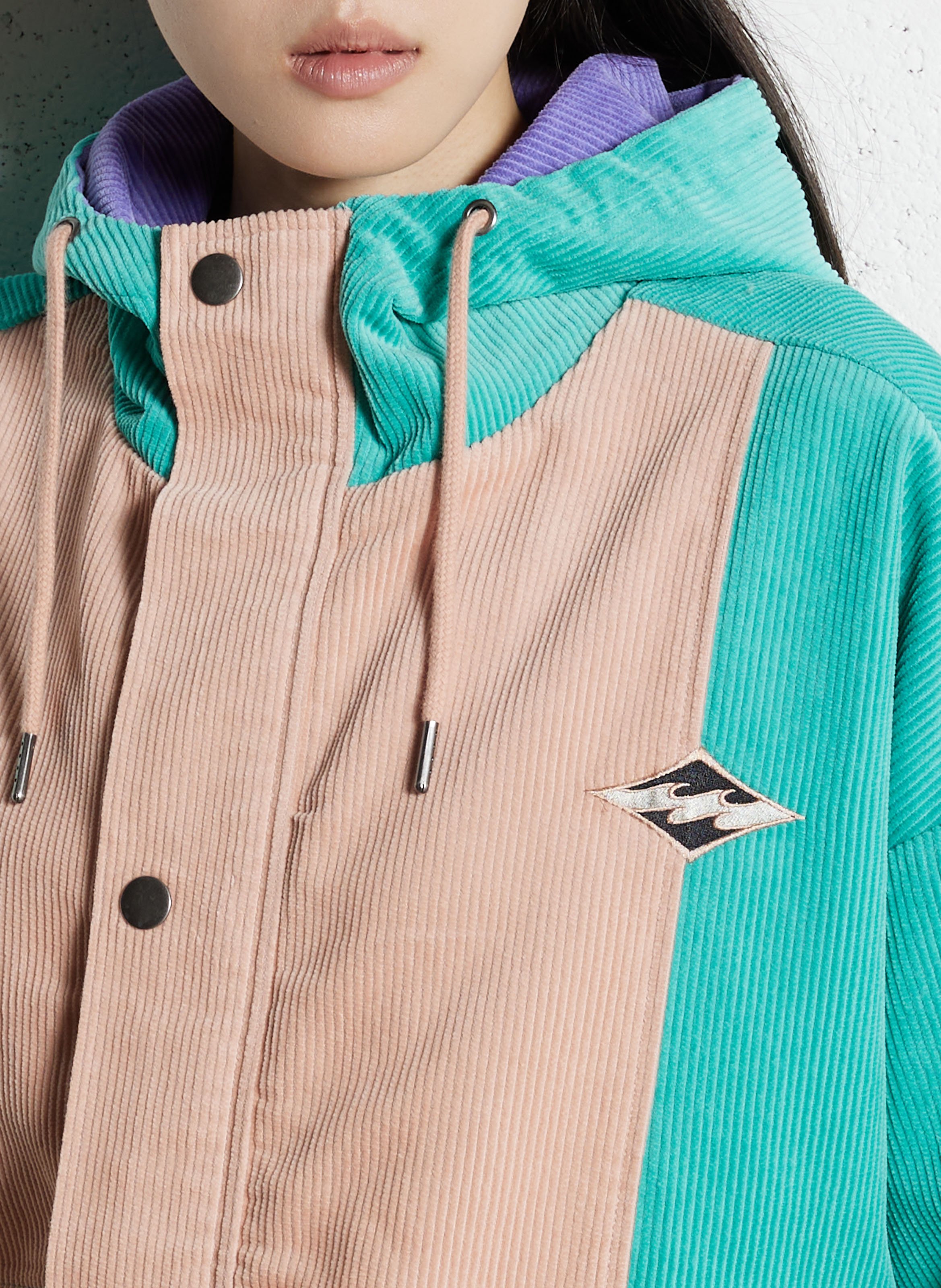 Corduroy hooded jacket BILLABONG Multicolored