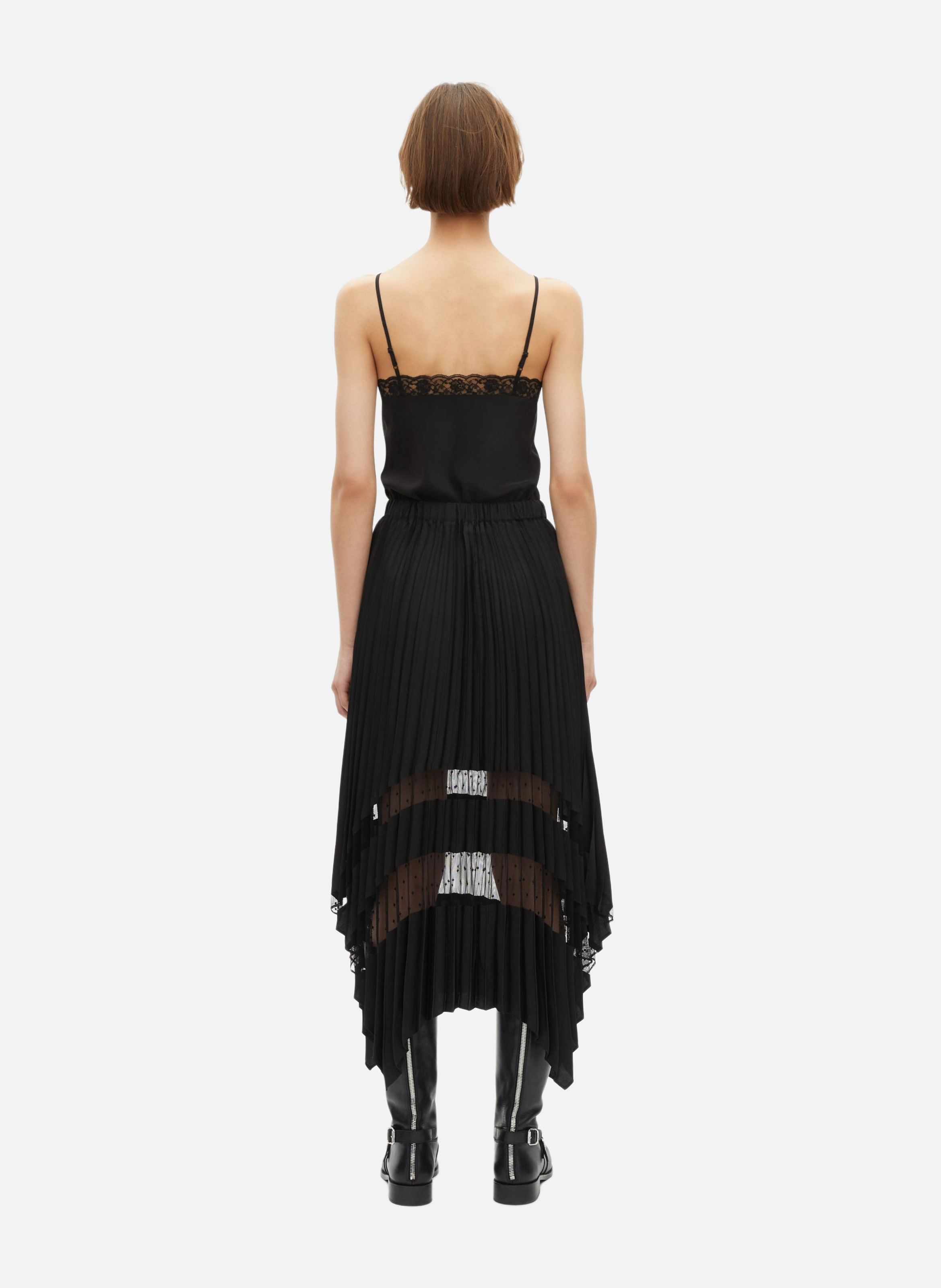 Long pleated lace skirt THE KOOPLES Black