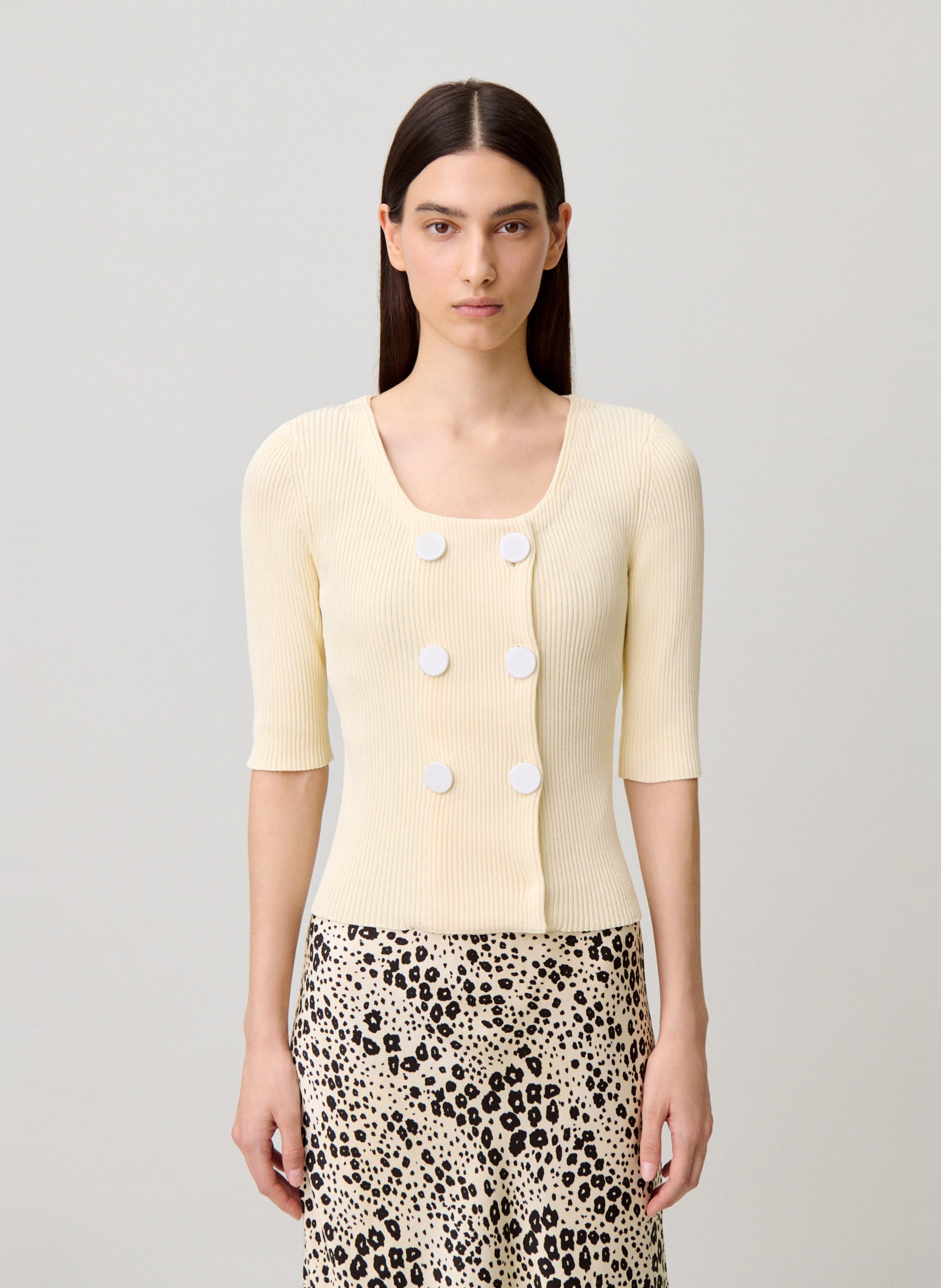 Round-neck cardigan CLAUDIE PIERLOT Beige