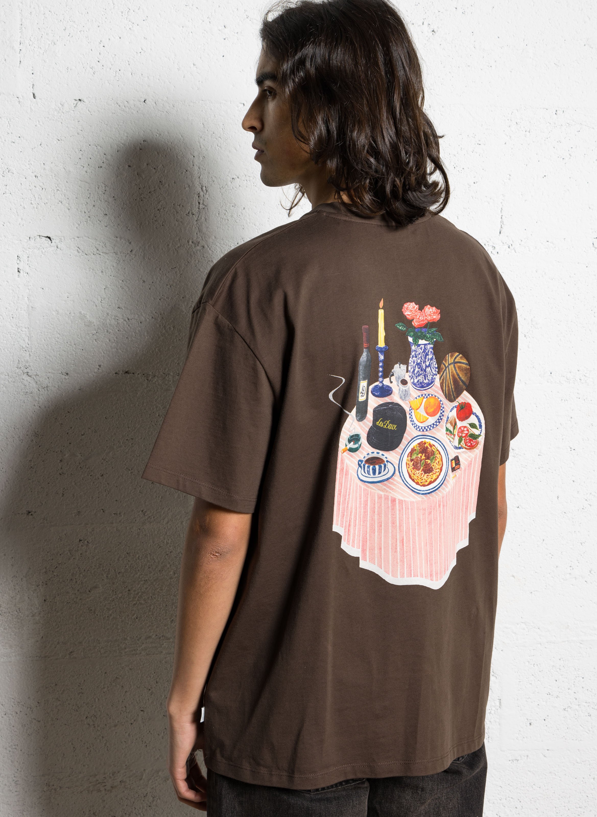 Tee-shirt ample sérigraphié LES DEUX Marron