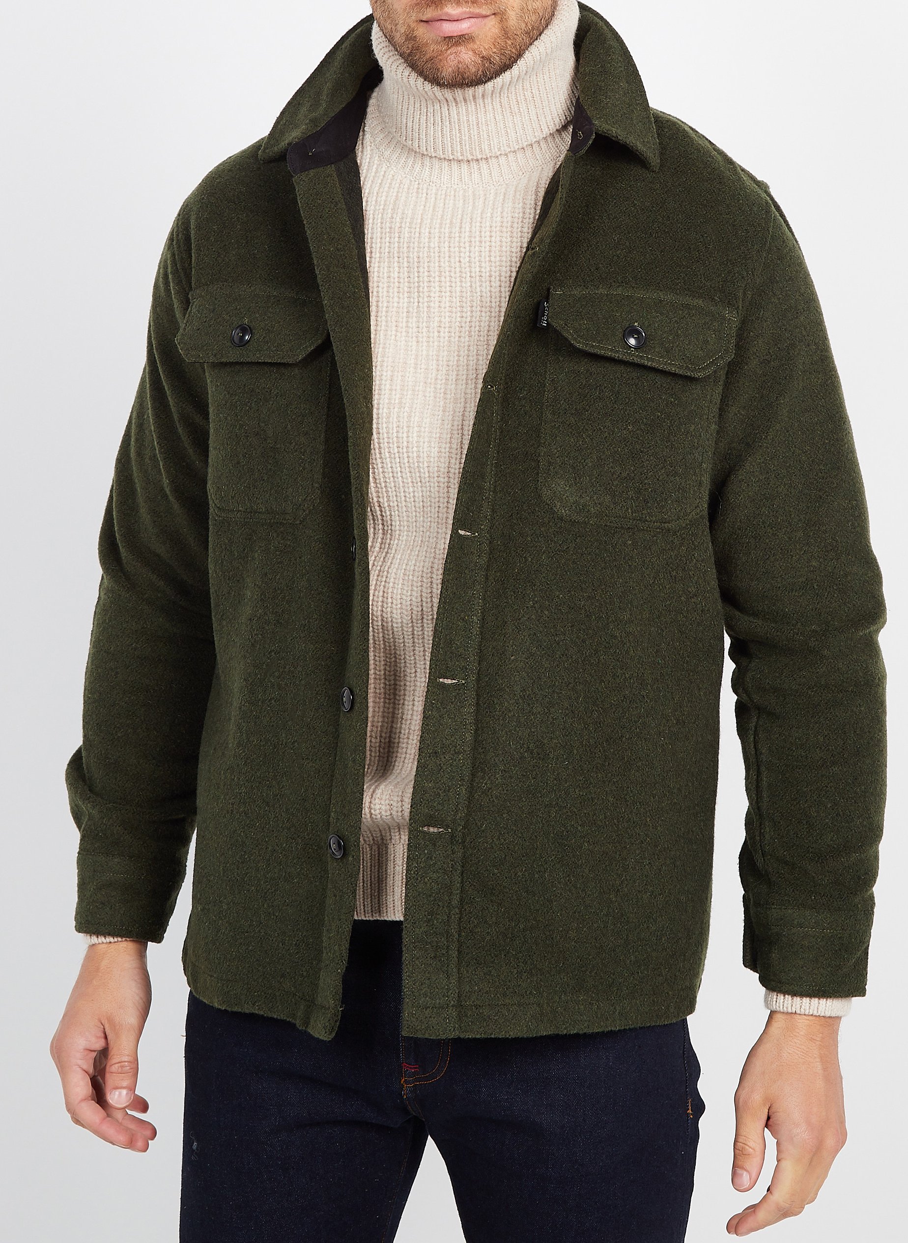 Surchemise col classique SCHOTT Vert