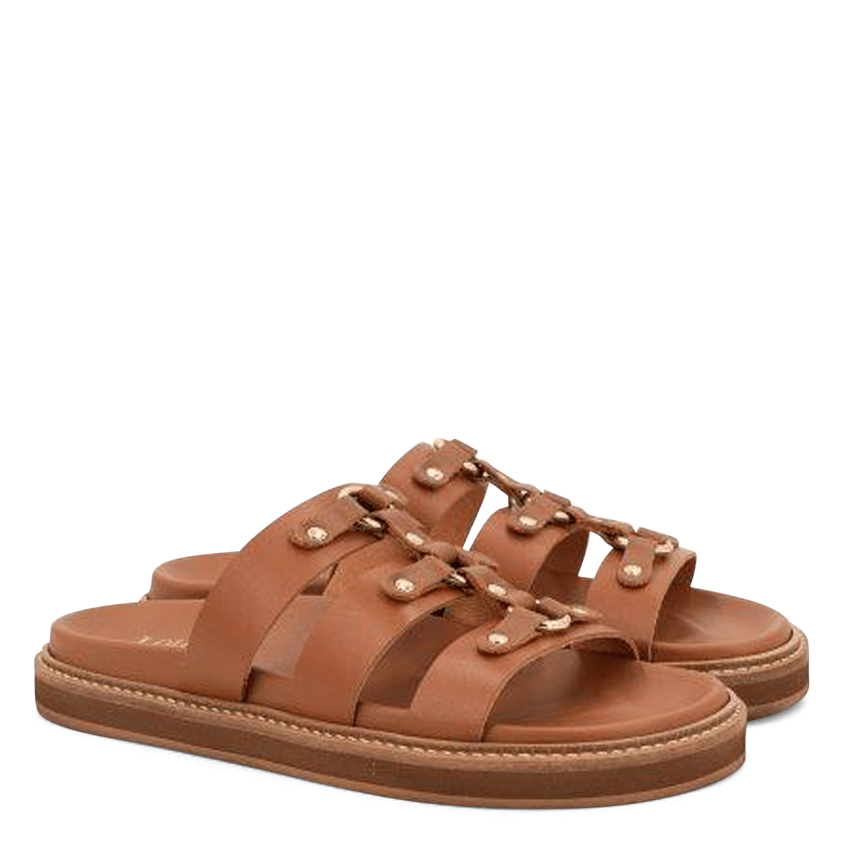 Aouda flat leather sandals TORAL
