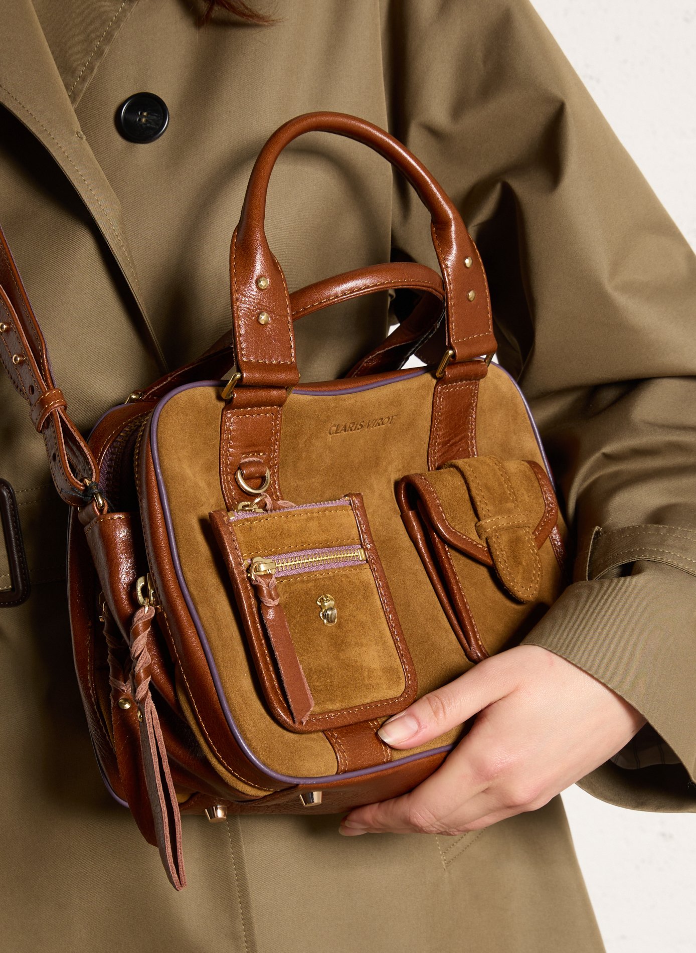 Dori leather shoulder bag CLARIS VIROT Brown