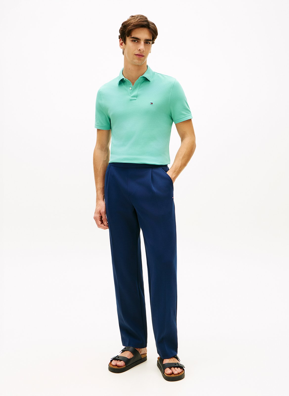 Poloshirt aus Bio-Baumwoll-Mix, Regular Fit TOMMY HILFIGER Blau