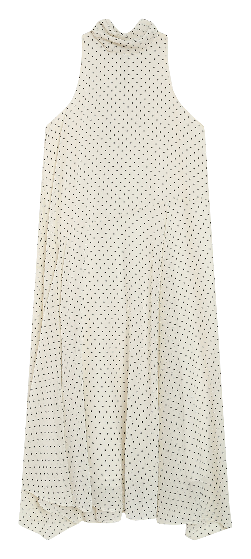 Robe asymétrique sans manches à pois GRACE ET MILA Beige