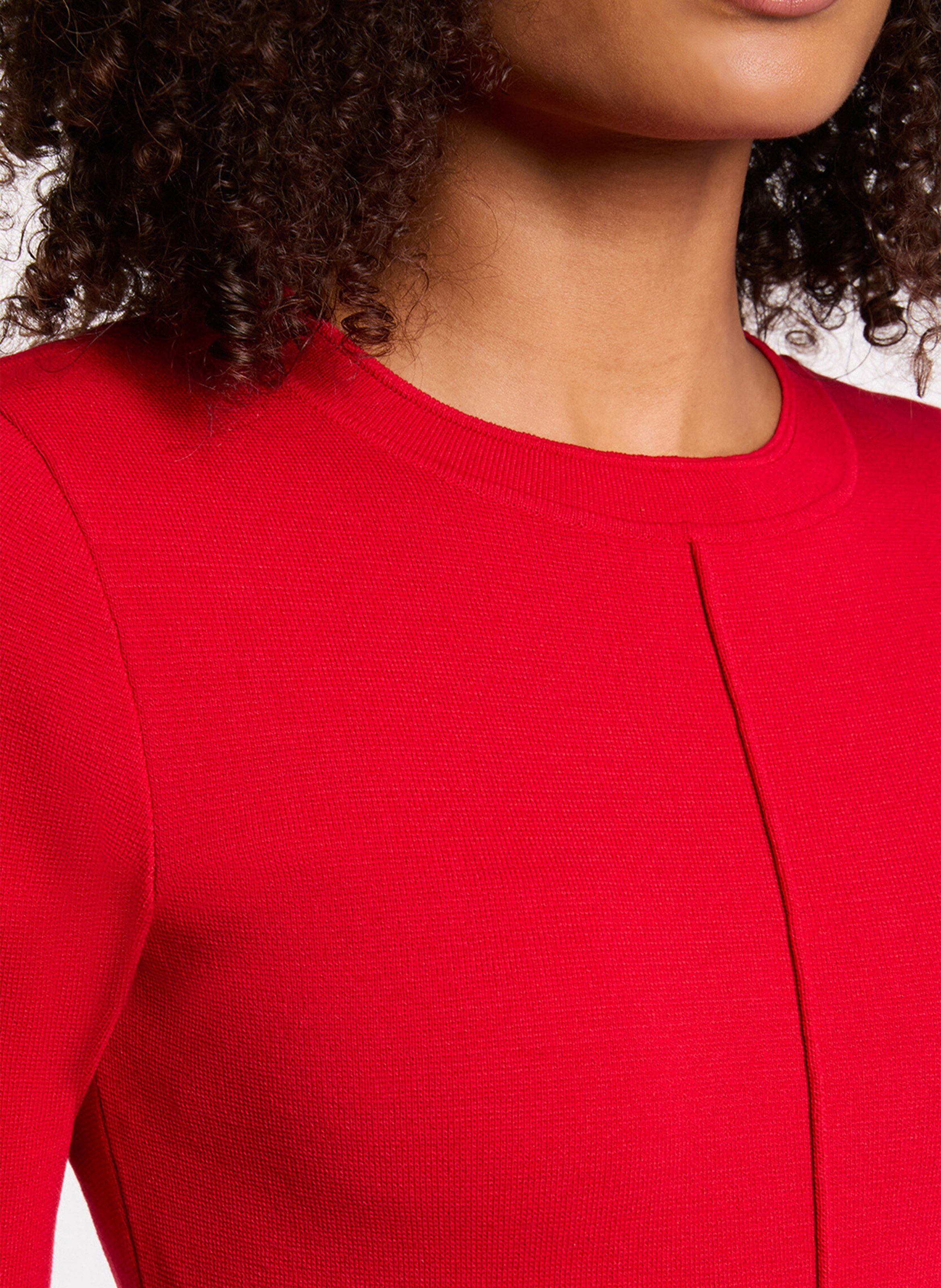 Robe cintrée manches courtes unie MORGAN Rouge